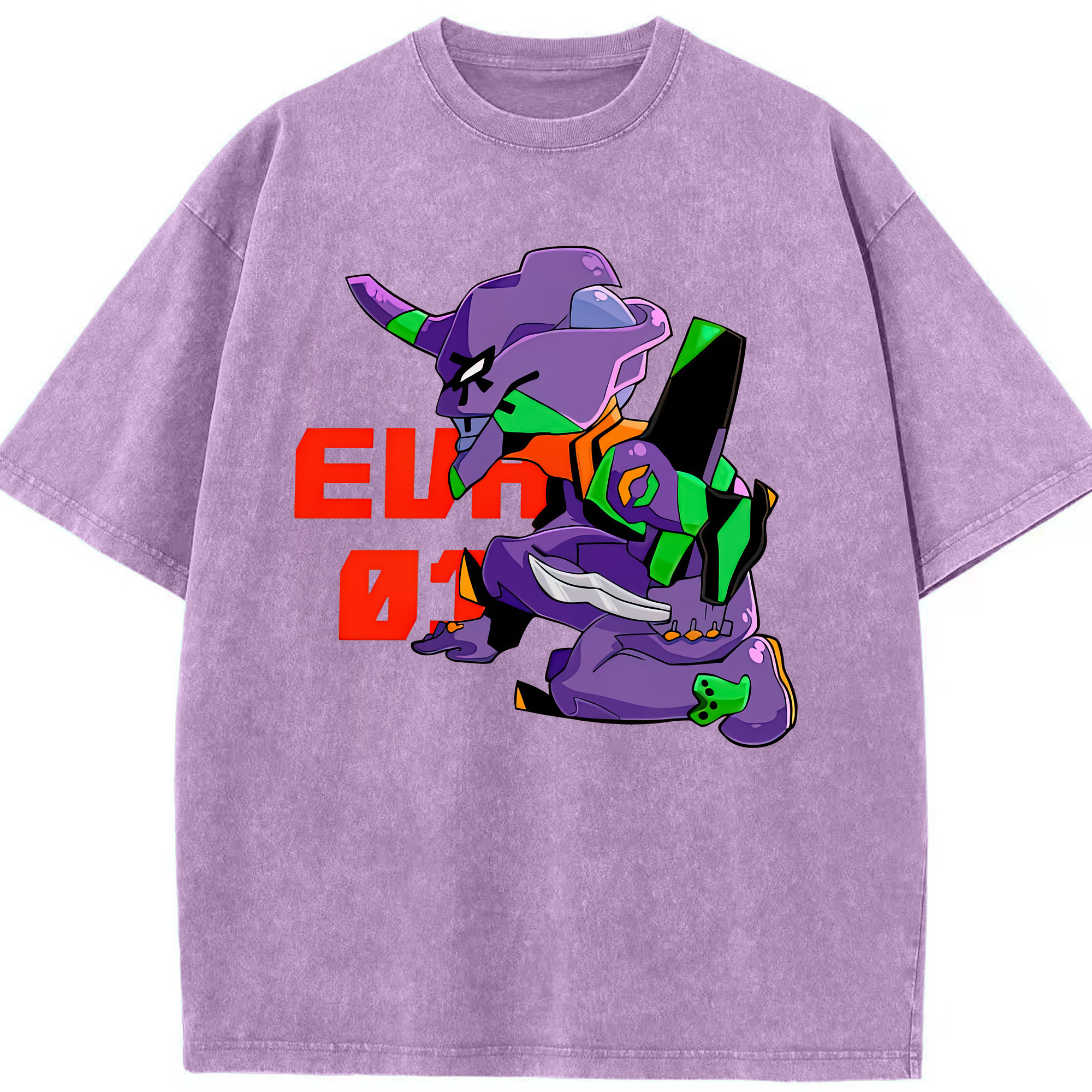 （画像用） EVA 新世紀エヴァンゲリオン 綿100% ヴィンテージ風 半袖Tシャツ（フロントプリント）