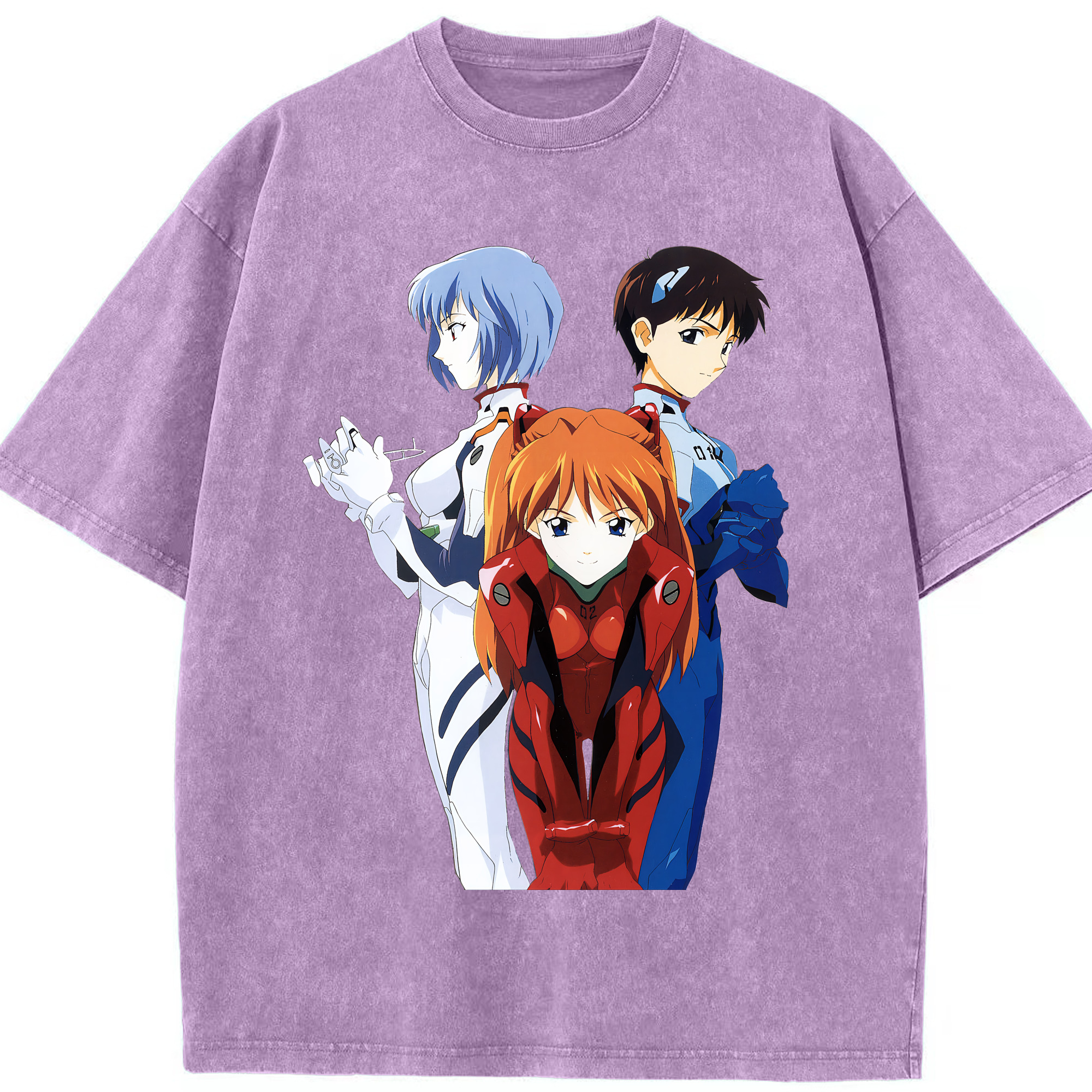 （画像用） EVA 新世紀エヴァンゲリオン 綿100% ヴィンテージ風 半袖Tシャツ（フロントプリント）