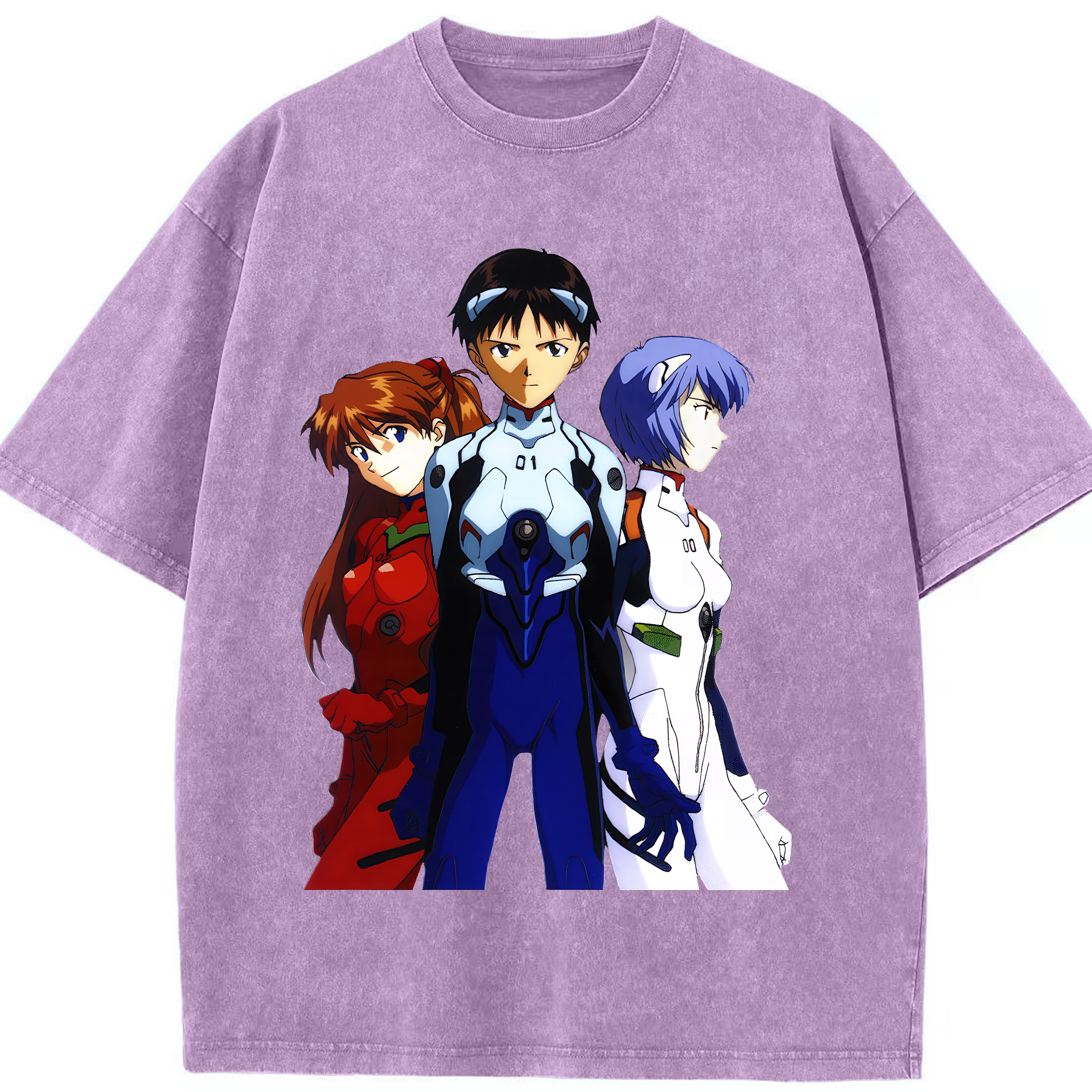 （画像用） EVA 新世紀エヴァンゲリオン 綿100% ヴィンテージ風 半袖Tシャツ（フロントプリント）