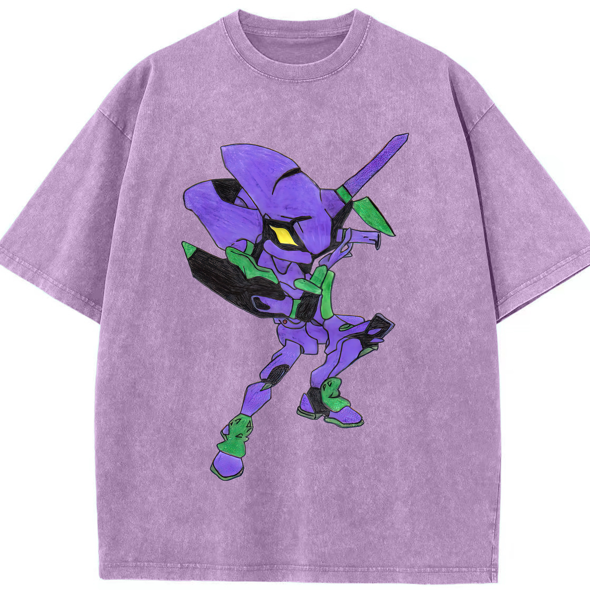 （画像用） EVA 新世紀エヴァンゲリオン 綿100% ヴィンテージ風 半袖Tシャツ（フロントプリント）