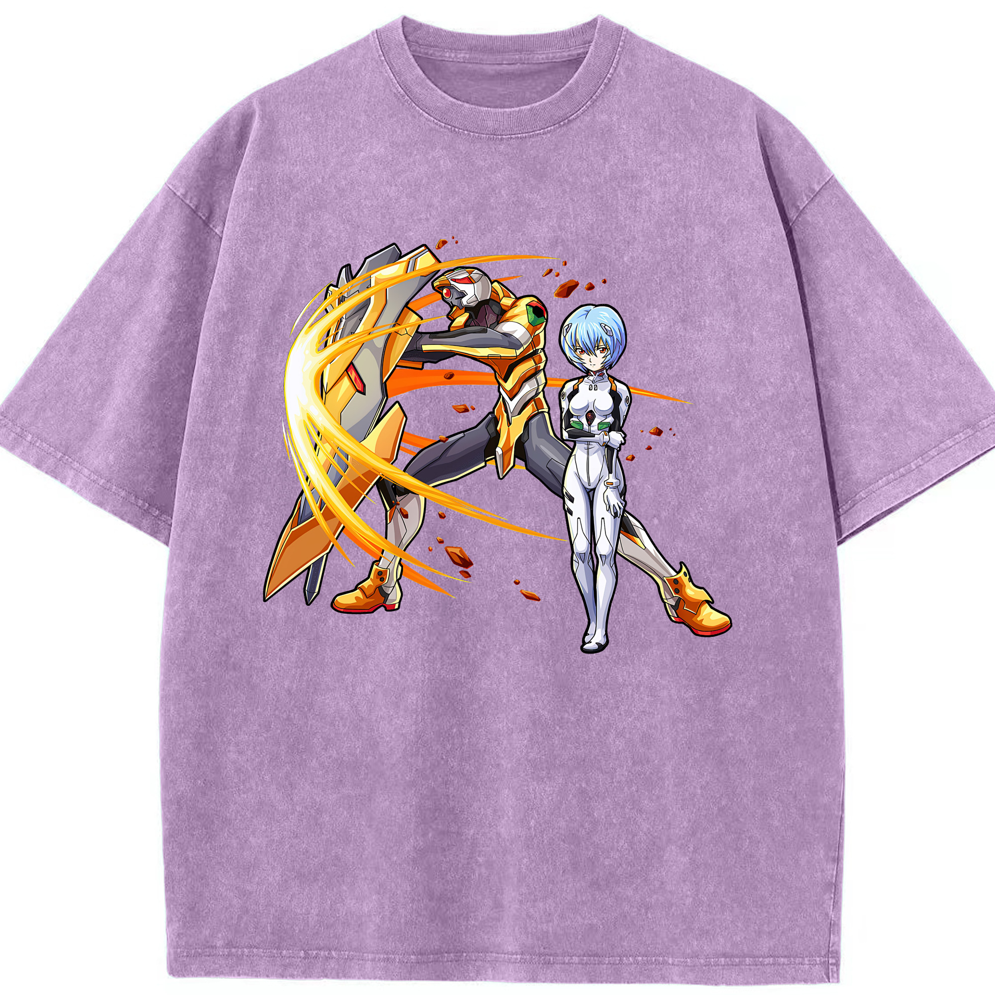 （画像用） EVA 新世紀エヴァンゲリオン 綿100% ヴィンテージ風 半袖Tシャツ（フロントプリント）