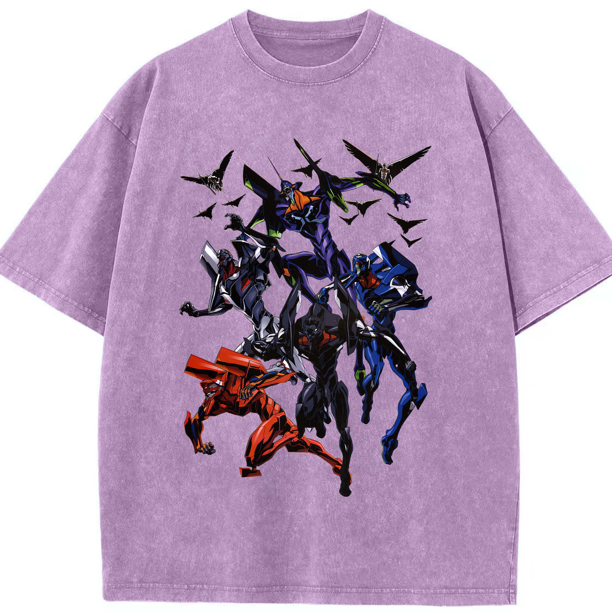（画像用） EVA 新世紀エヴァンゲリオン 綿100% ヴィンテージ風 半袖Tシャツ（フロントプリント）