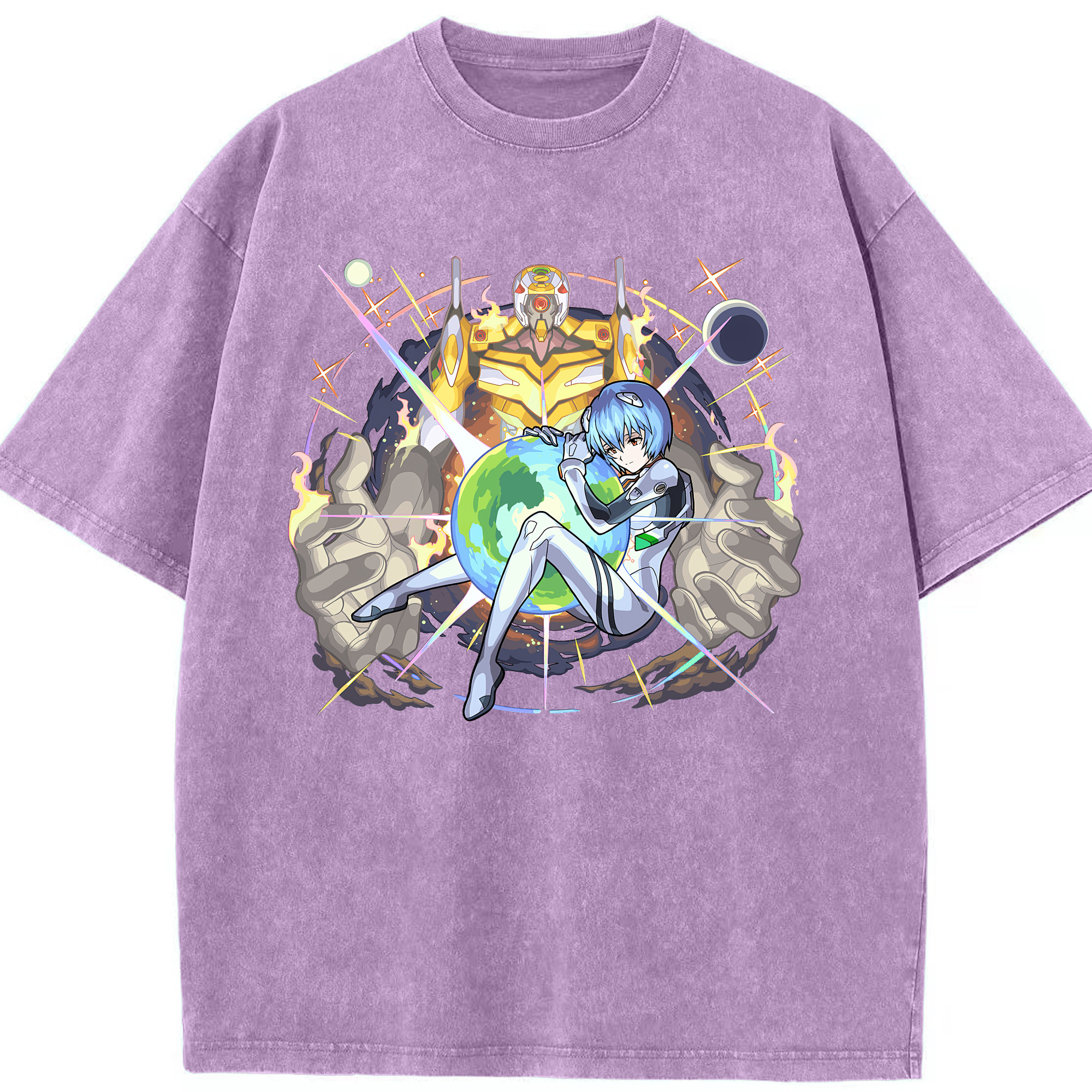 （画像用） EVA 新世紀エヴァンゲリオン 綿100% ヴィンテージ風 半袖Tシャツ（フロントプリント）