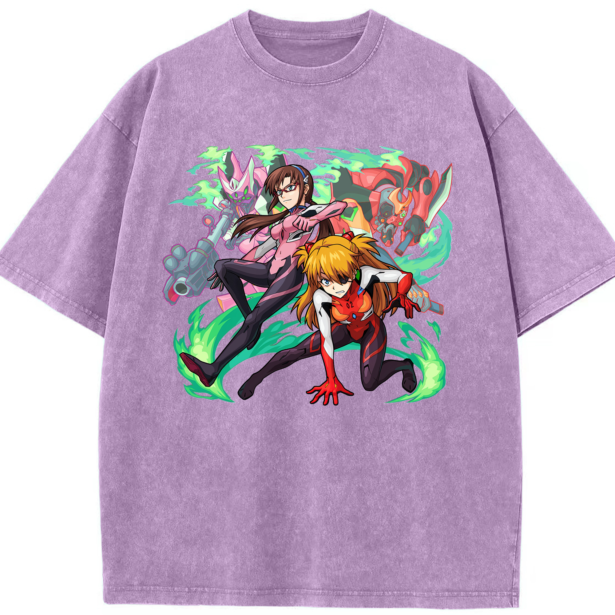 （画像用） EVA 新世紀エヴァンゲリオン 綿100% ヴィンテージ風 半袖Tシャツ（フロントプリント）