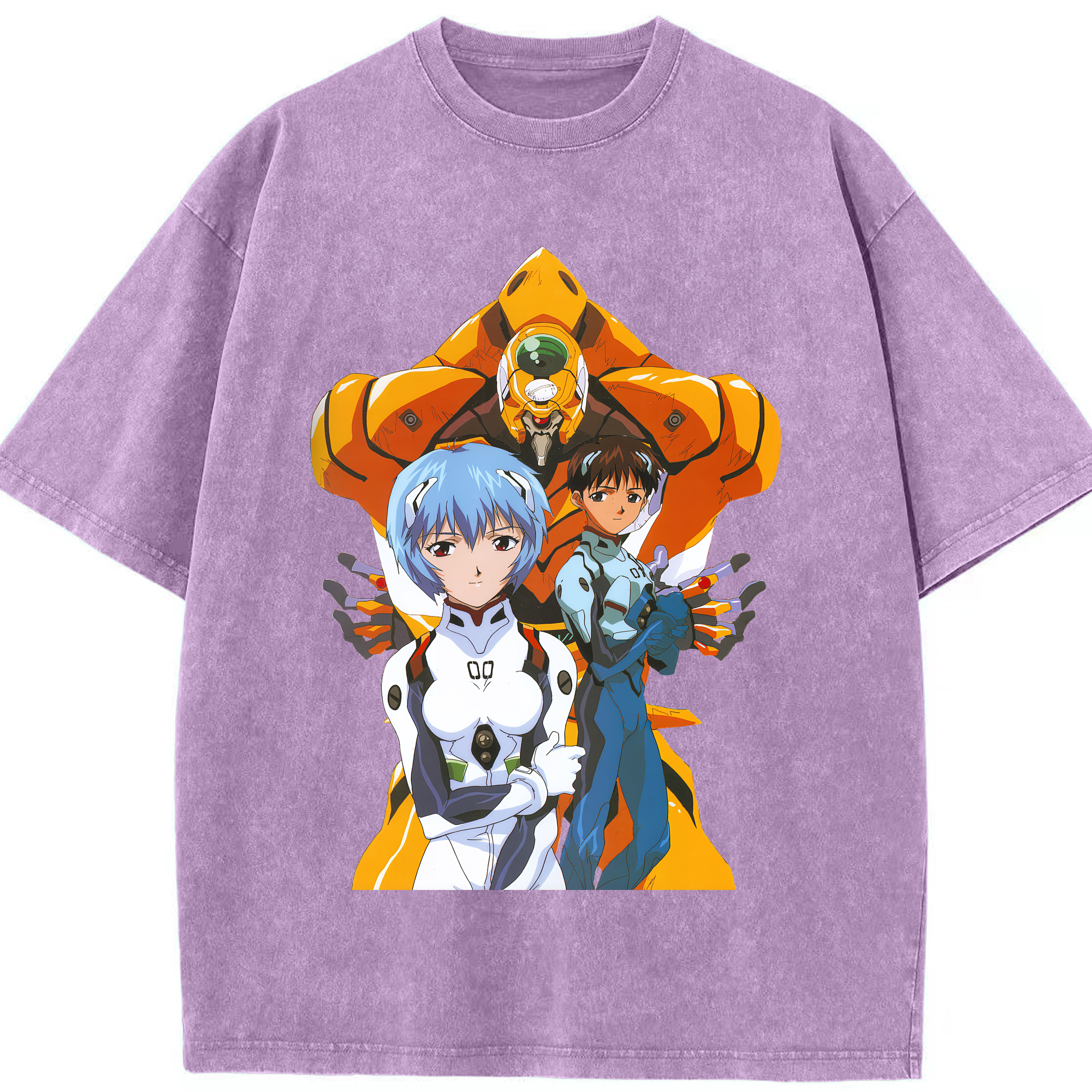 （画像用） EVA 新世紀エヴァンゲリオン 綿100% ヴィンテージ風 半袖Tシャツ（フロントプリント）