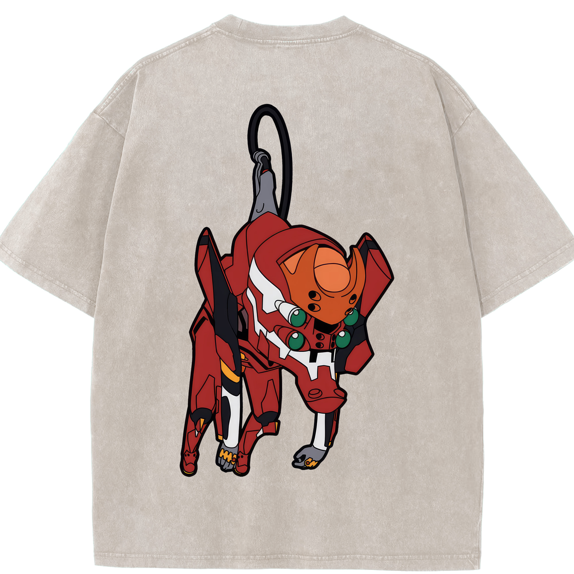 （画像用） EVA 新世紀エヴァンゲリオン 綿100% ヴィンテージ風 半袖Tシャツ（背面プリント）