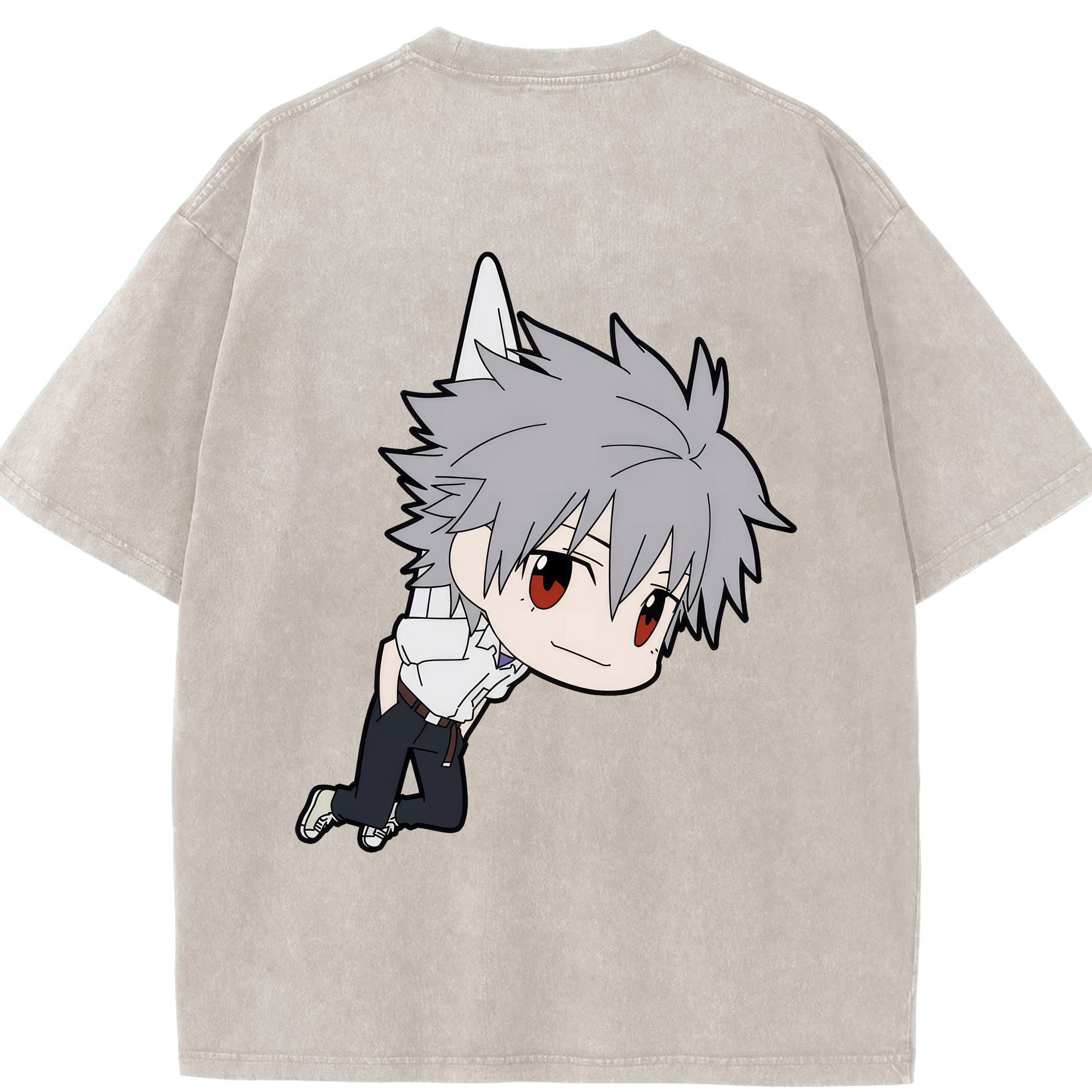 （画像用） EVA 新世紀エヴァンゲリオン 綿100% ヴィンテージ風 半袖Tシャツ（背面プリント）