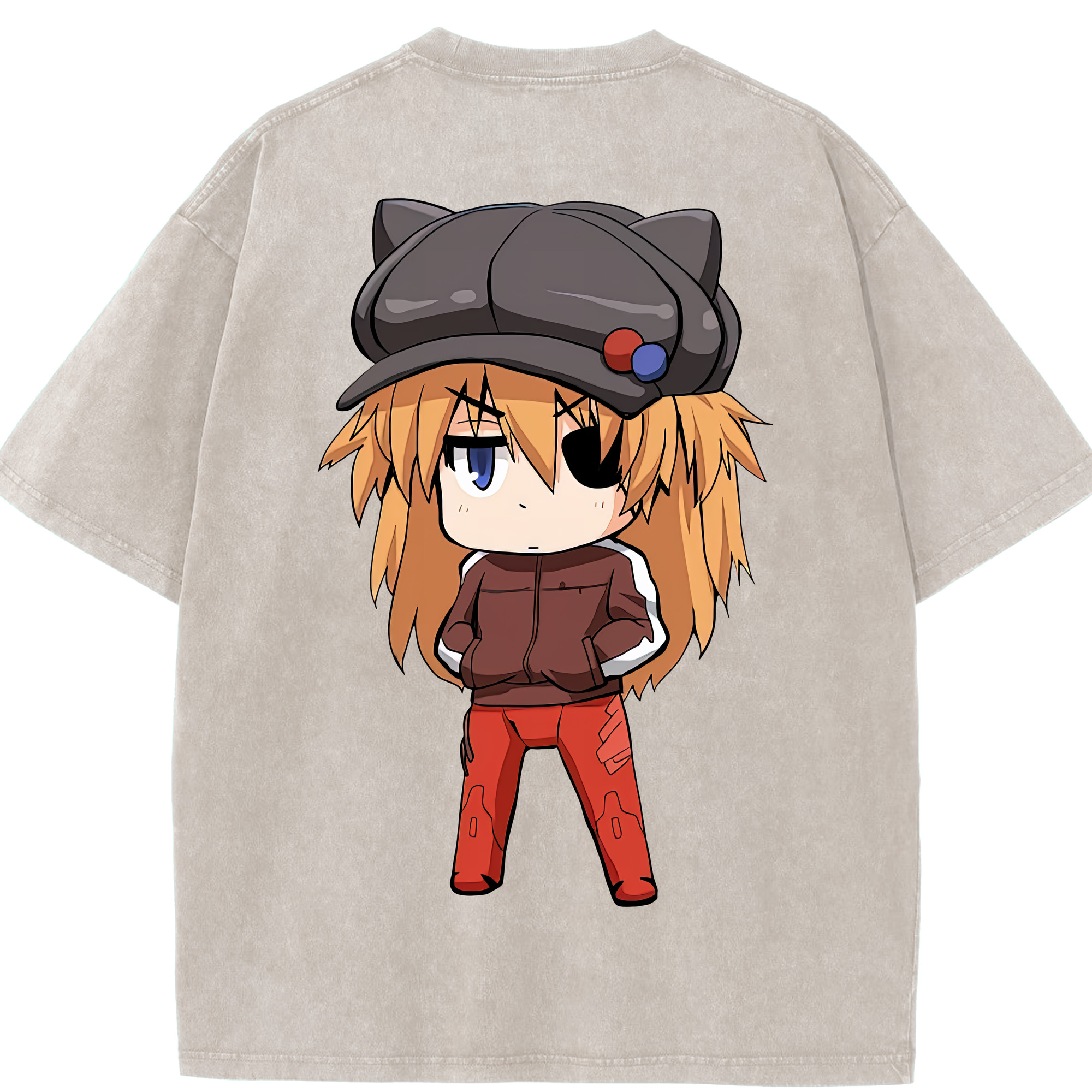 （画像用） EVA 新世紀エヴァンゲリオン 綿100% ヴィンテージ風 半袖Tシャツ（背面プリント）