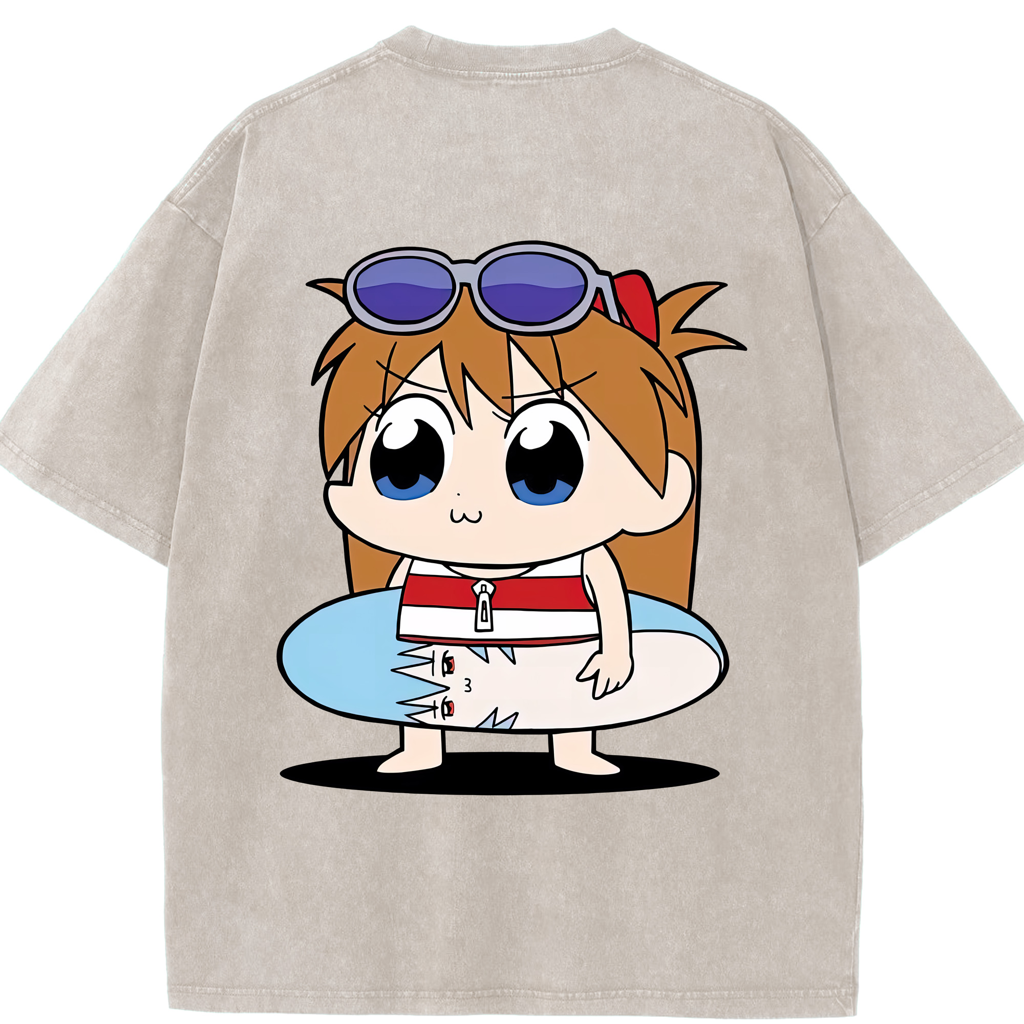 （画像用） EVA 新世紀エヴァンゲリオン 綿100% ヴィンテージ風 半袖Tシャツ（背面プリント）