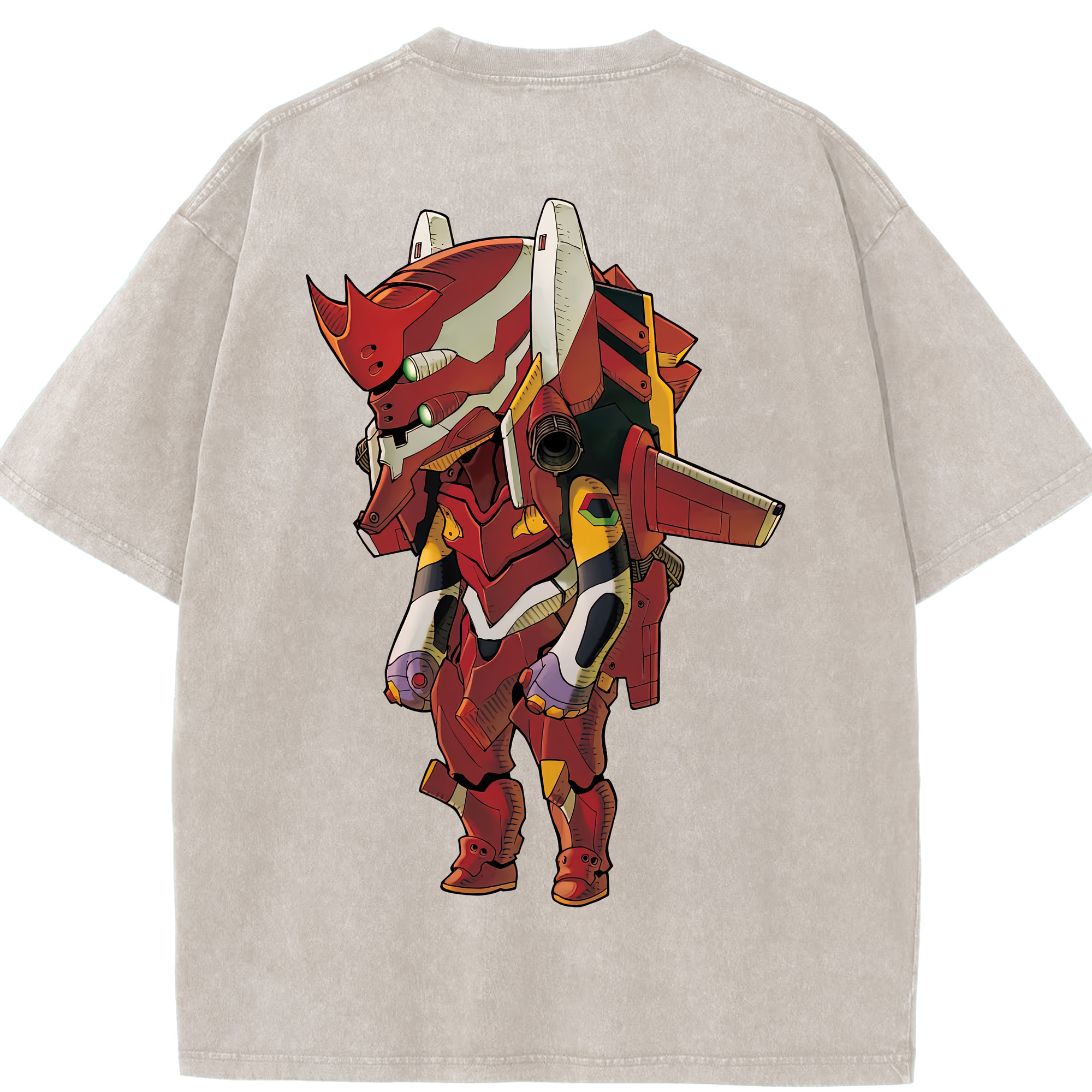 （画像用） EVA 新世紀エヴァンゲリオン 綿100% ヴィンテージ風 半袖Tシャツ（背面プリント）