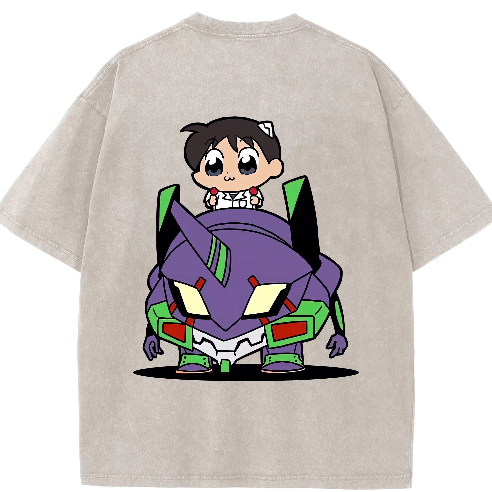 （画像用） EVA 新世紀エヴァンゲリオン 綿100% ヴィンテージ風 半袖Tシャツ（背面プリント）