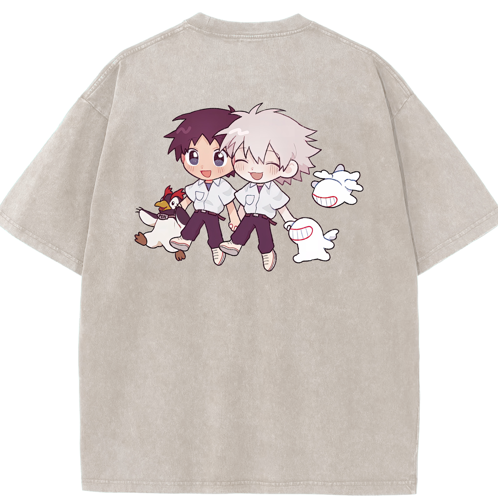 （画像用） EVA 新世紀エヴァンゲリオン 綿100% ヴィンテージ風 半袖Tシャツ（背面プリント）