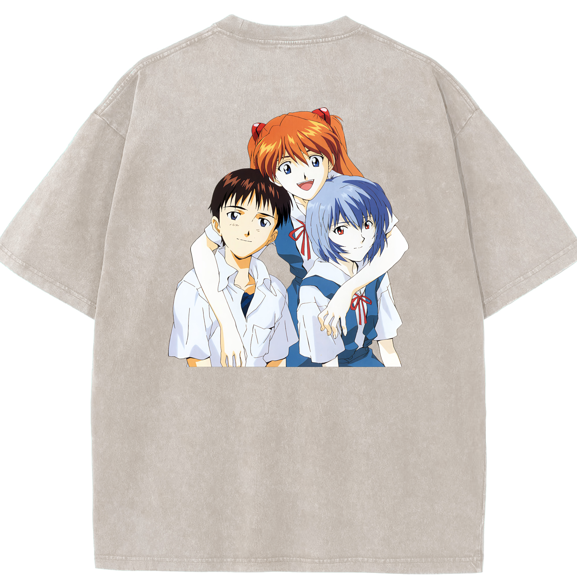 （画像用） EVA 新世紀エヴァンゲリオン 綿100% ヴィンテージ風 半袖Tシャツ（背面プリント）