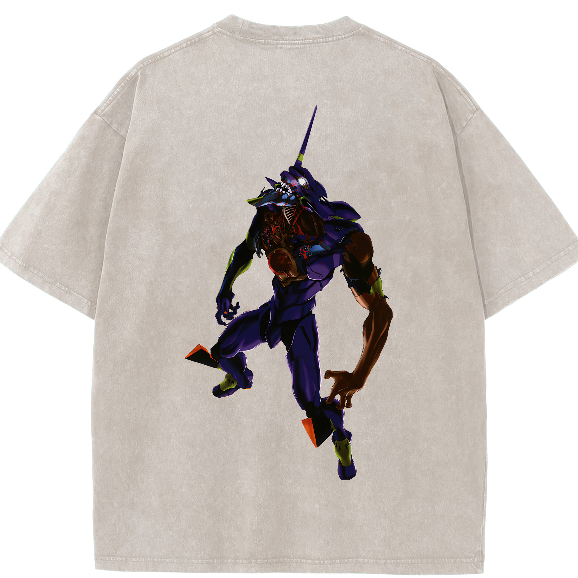（画像用） EVA 新世紀エヴァンゲリオン 綿100% ヴィンテージ風 半袖Tシャツ（背面プリント）