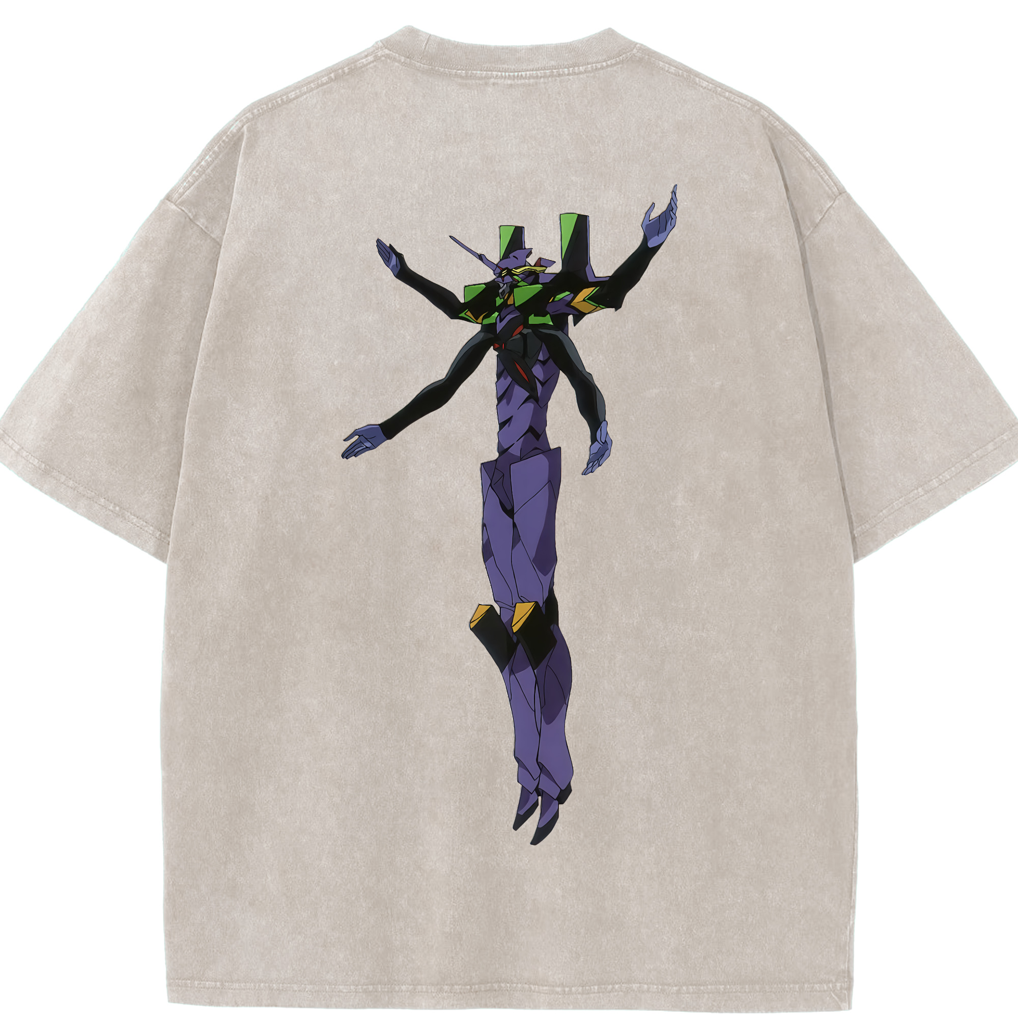 （画像用） EVA 新世紀エヴァンゲリオン 綿100% ヴィンテージ風 半袖Tシャツ（背面プリント）