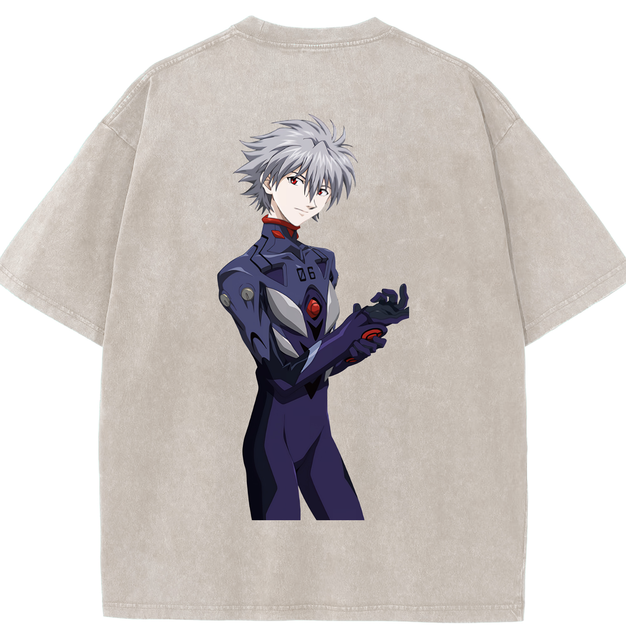 （画像用） EVA 新世紀エヴァンゲリオン 綿100% ヴィンテージ風 半袖Tシャツ（背面プリント）