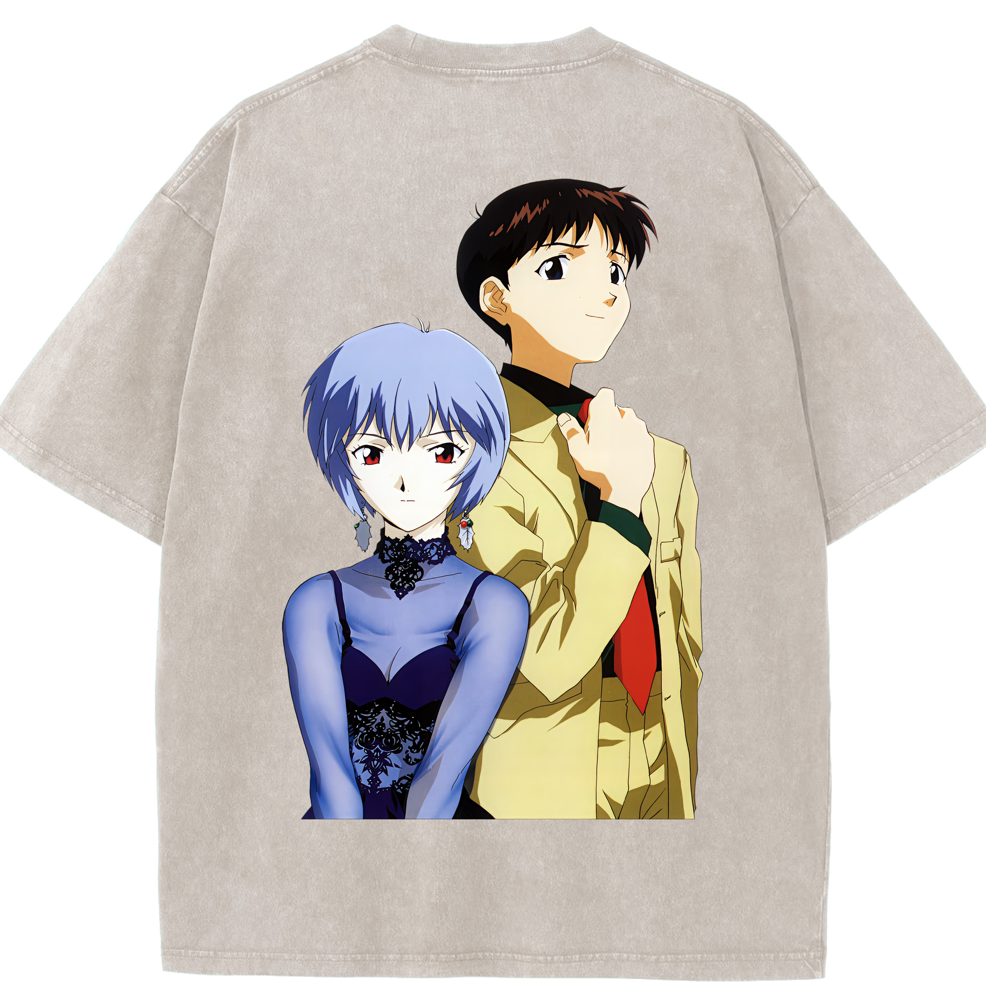 （画像用） EVA 新世紀エヴァンゲリオン 綿100% ヴィンテージ風 半袖Tシャツ（背面プリント）