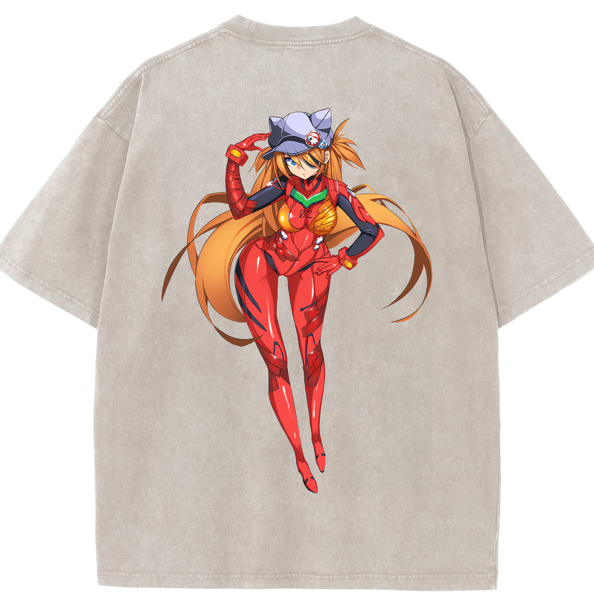 （画像用） EVA 新世紀エヴァンゲリオン 綿100% ヴィンテージ風 半袖Tシャツ（背面プリント）