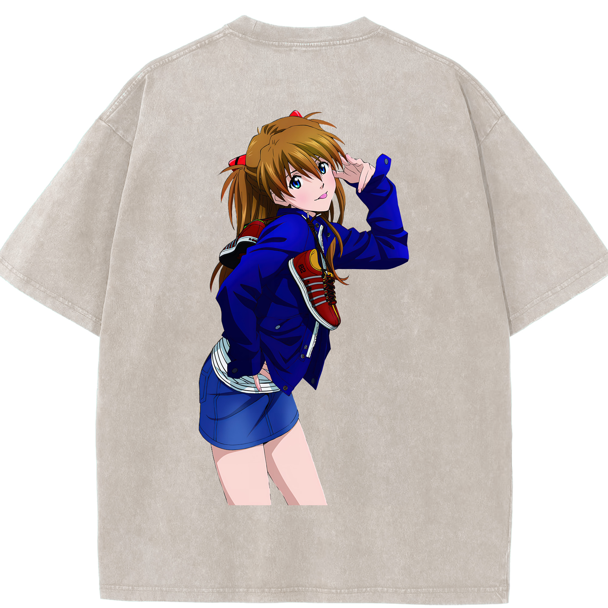 （画像用） EVA 新世紀エヴァンゲリオン 綿100% ヴィンテージ風 半袖Tシャツ（背面プリント）
