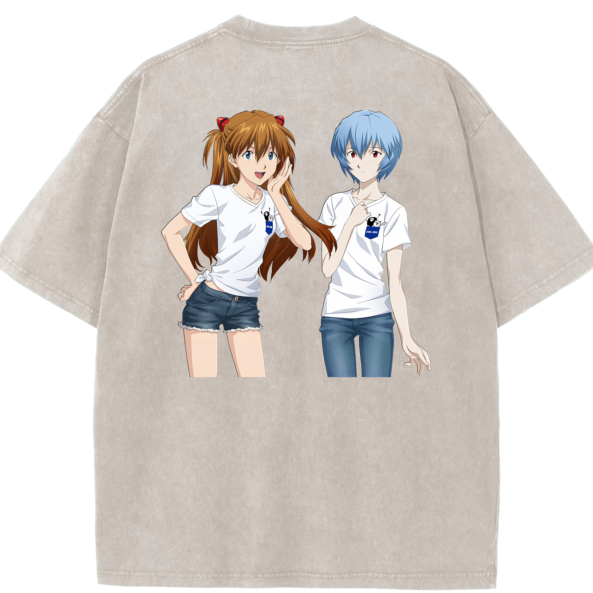（画像用） EVA 新世紀エヴァンゲリオン 綿100% ヴィンテージ風 半袖Tシャツ（背面プリント）