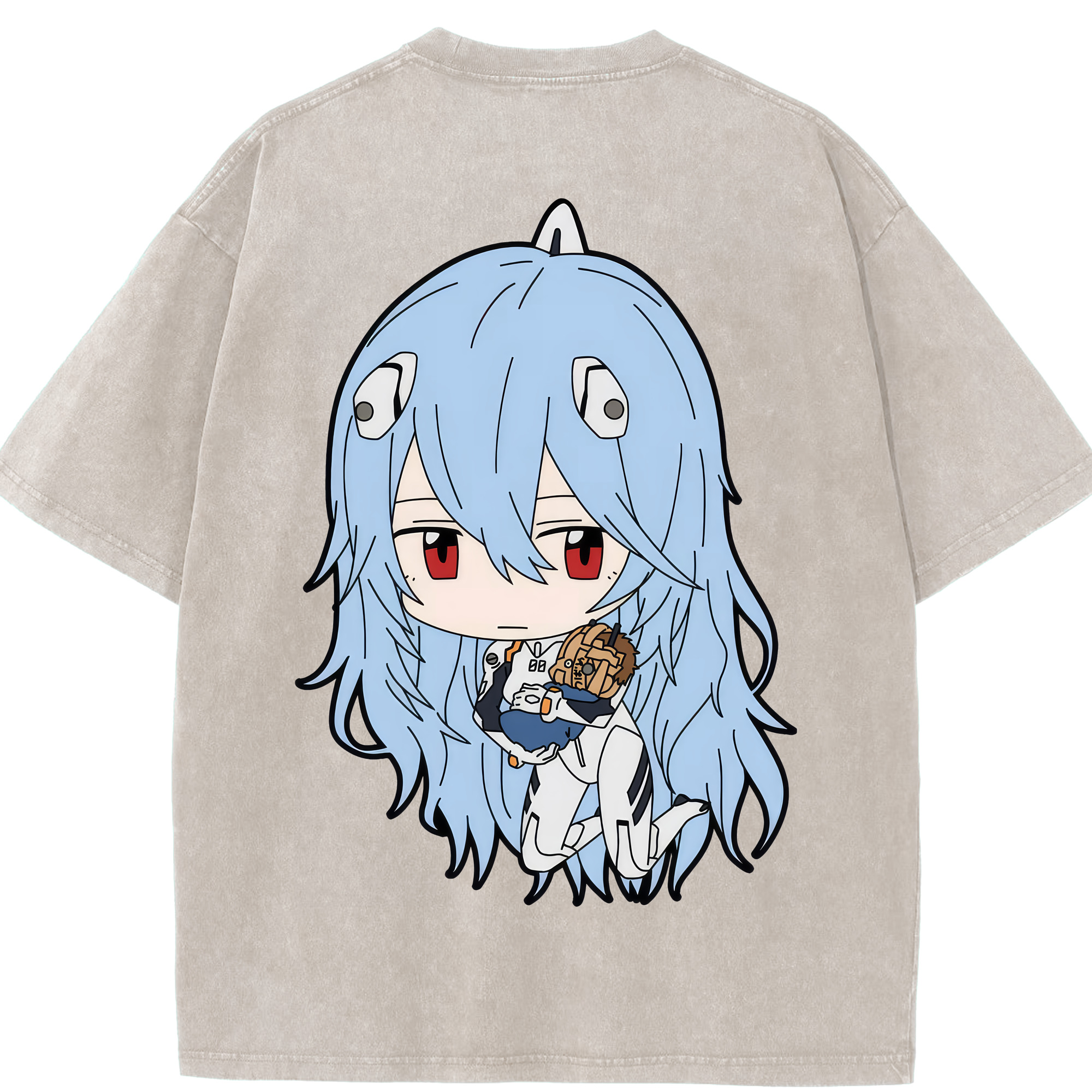 （画像用） EVA 新世紀エヴァンゲリオン 綿100% ヴィンテージ風 半袖Tシャツ（背面プリント）