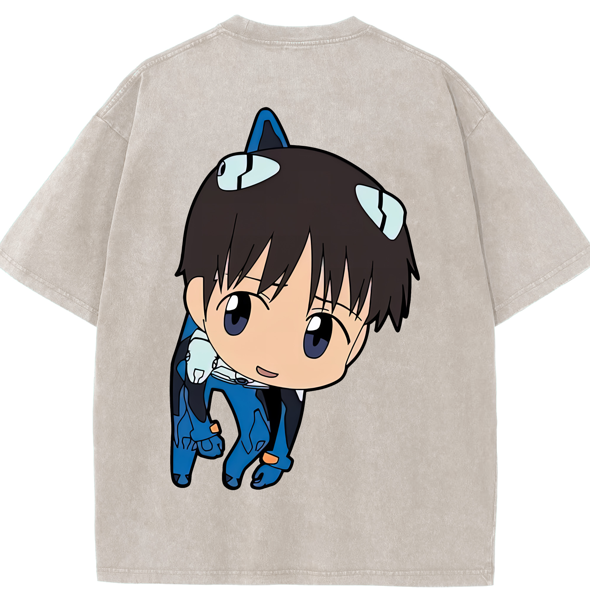 （画像用） EVA 新世紀エヴァンゲリオン 綿100% ヴィンテージ風 半袖Tシャツ（背面プリント）
