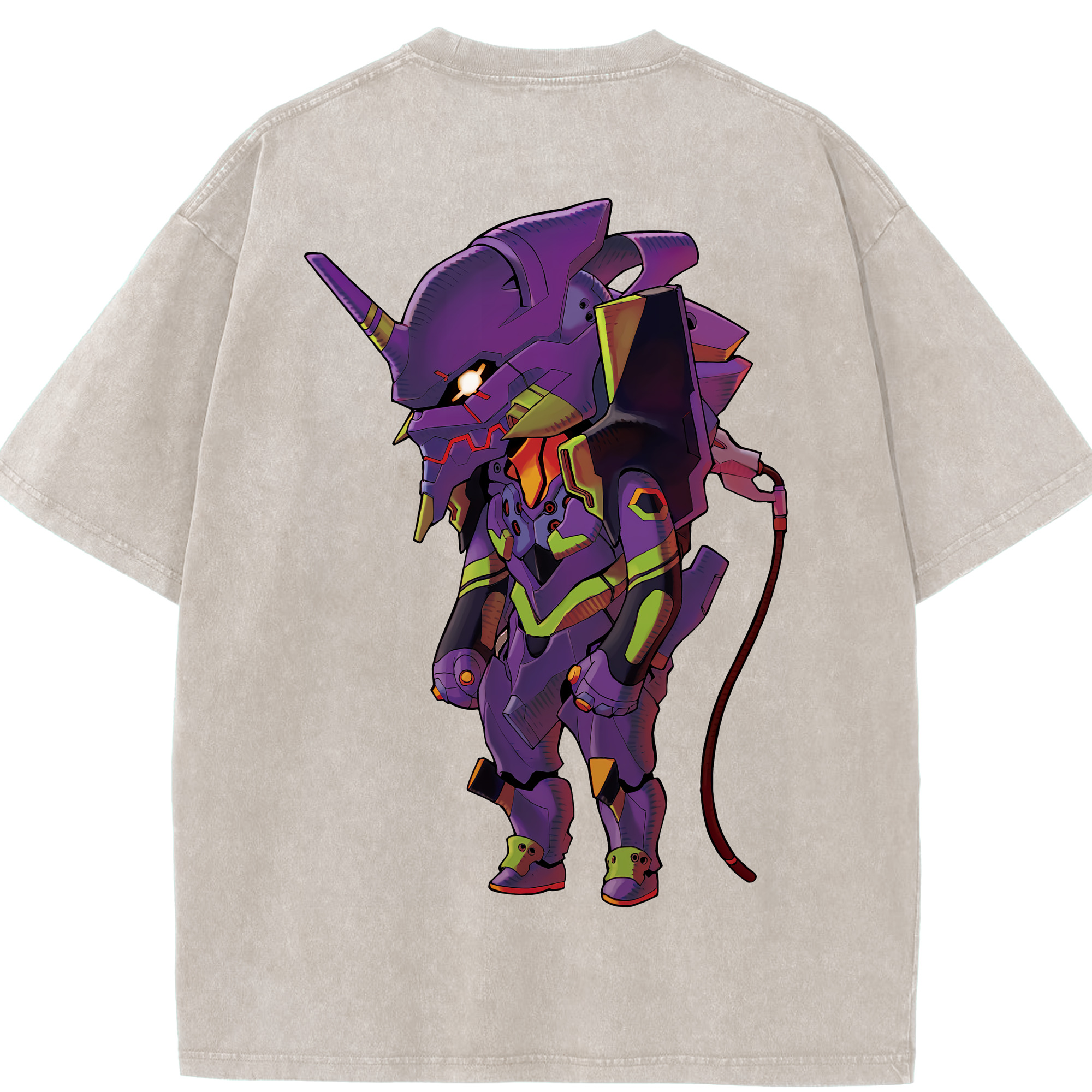 （画像用） EVA 新世紀エヴァンゲリオン 綿100% ヴィンテージ風 半袖Tシャツ（背面プリント）