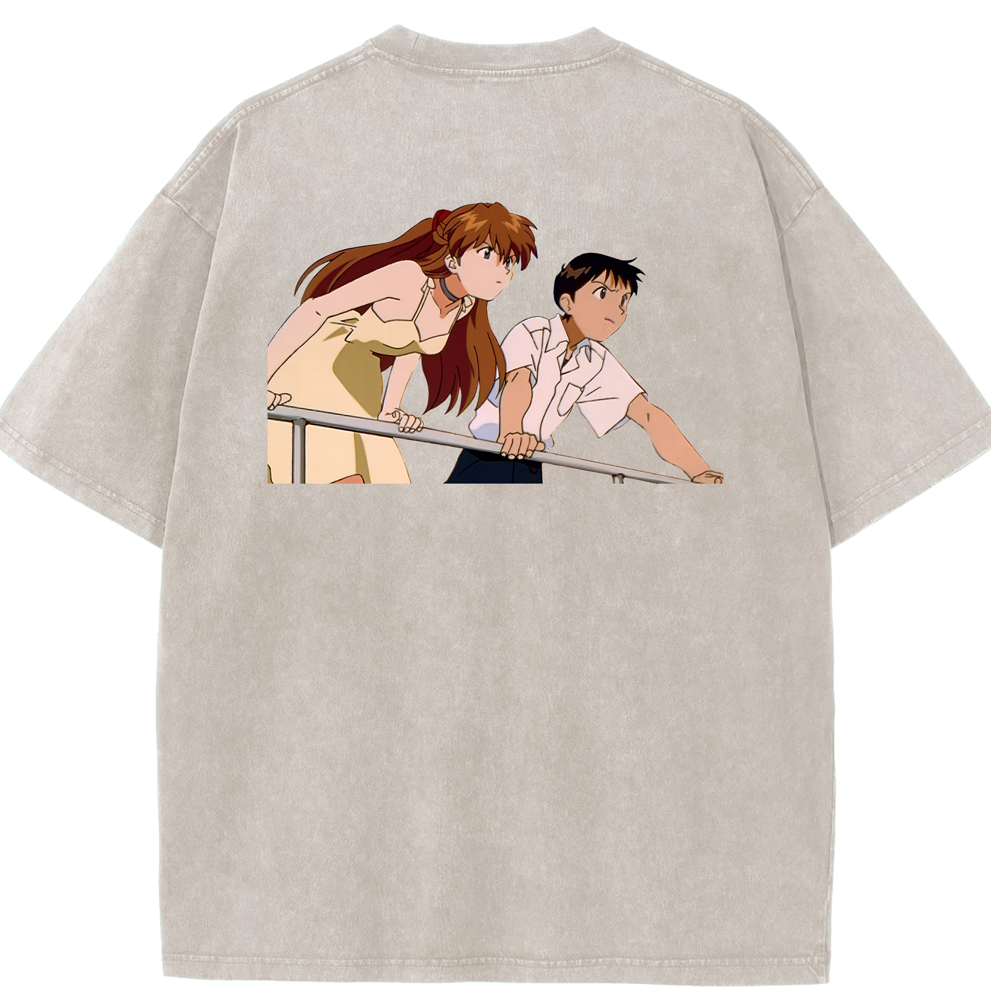 （画像用） EVA 新世紀エヴァンゲリオン 綿100% ヴィンテージ風 半袖Tシャツ（背面プリント）