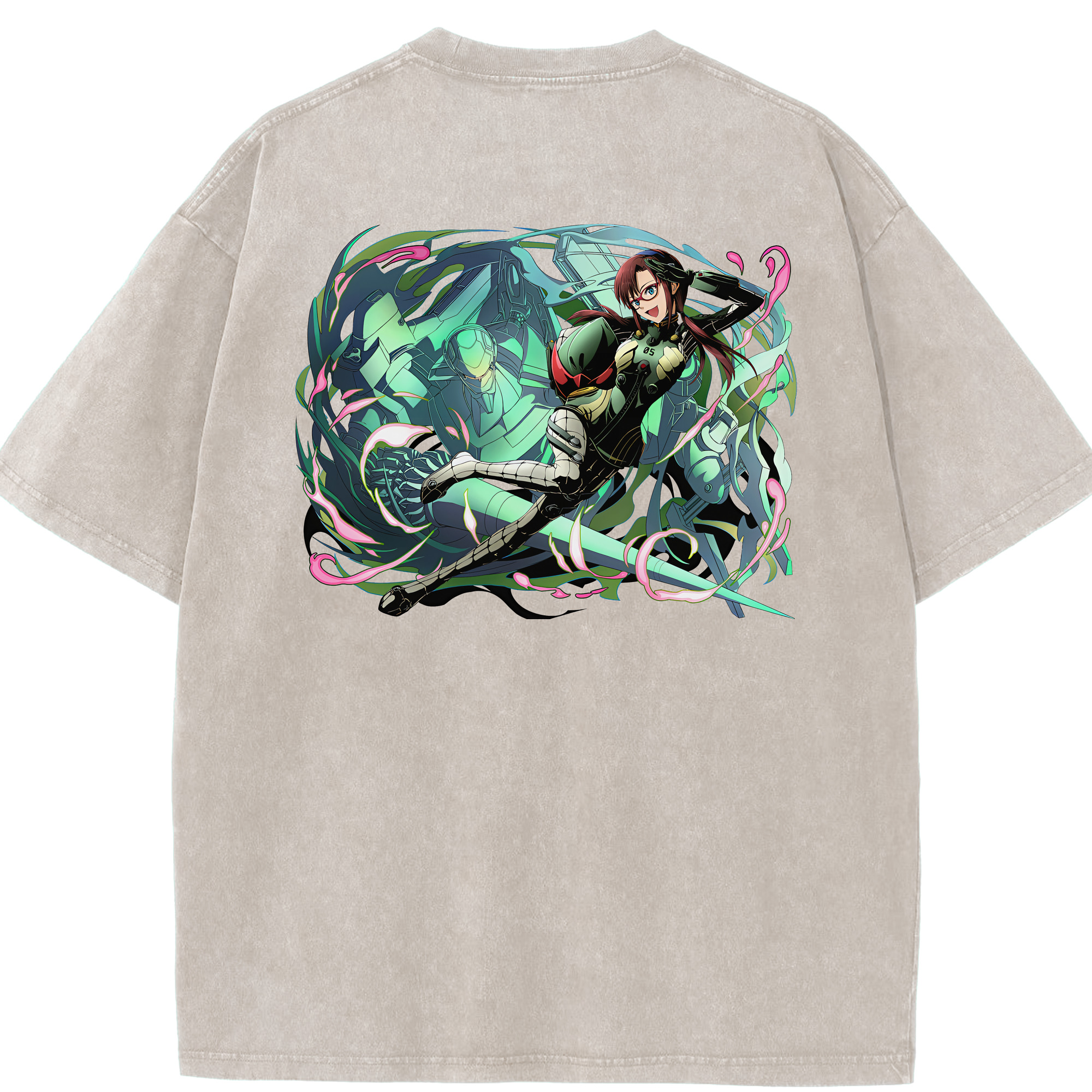 （画像用） EVA 新世紀エヴァンゲリオン 綿100% ヴィンテージ風 半袖Tシャツ（背面プリント）
