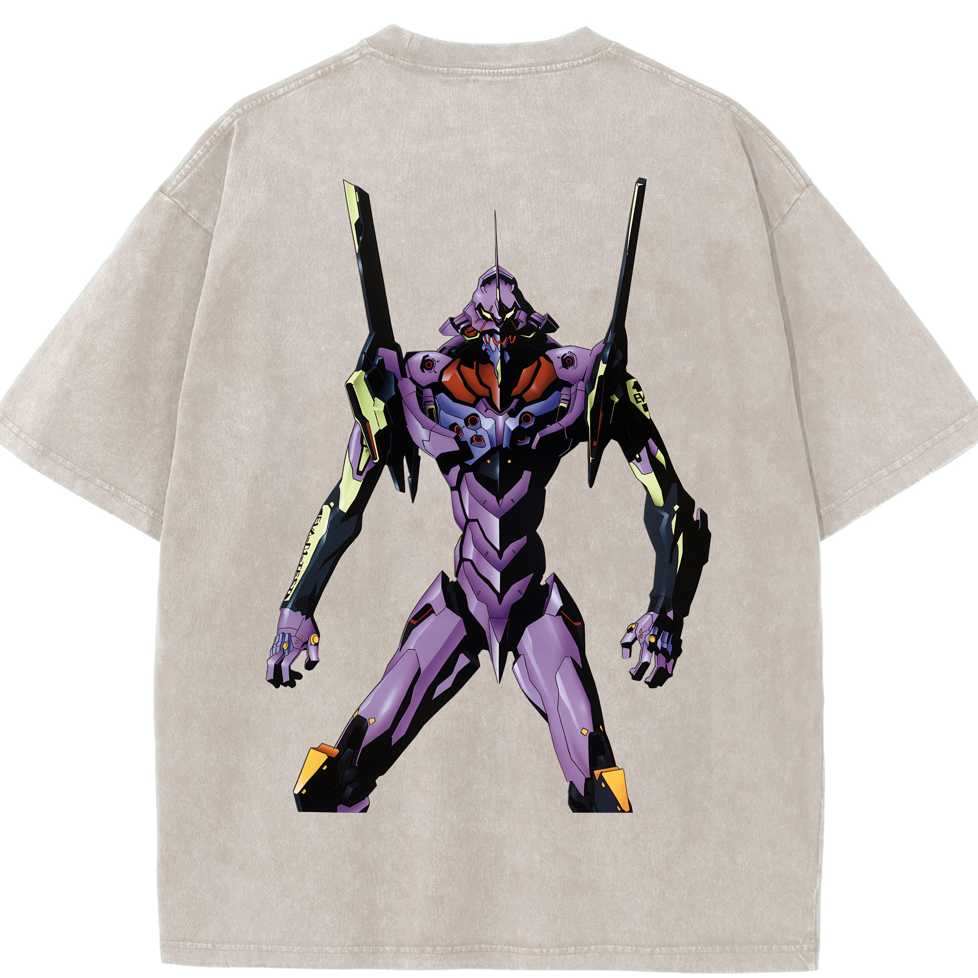 （画像用） EVA 新世紀エヴァンゲリオン 綿100% ヴィンテージ風 半袖Tシャツ（背面プリント）