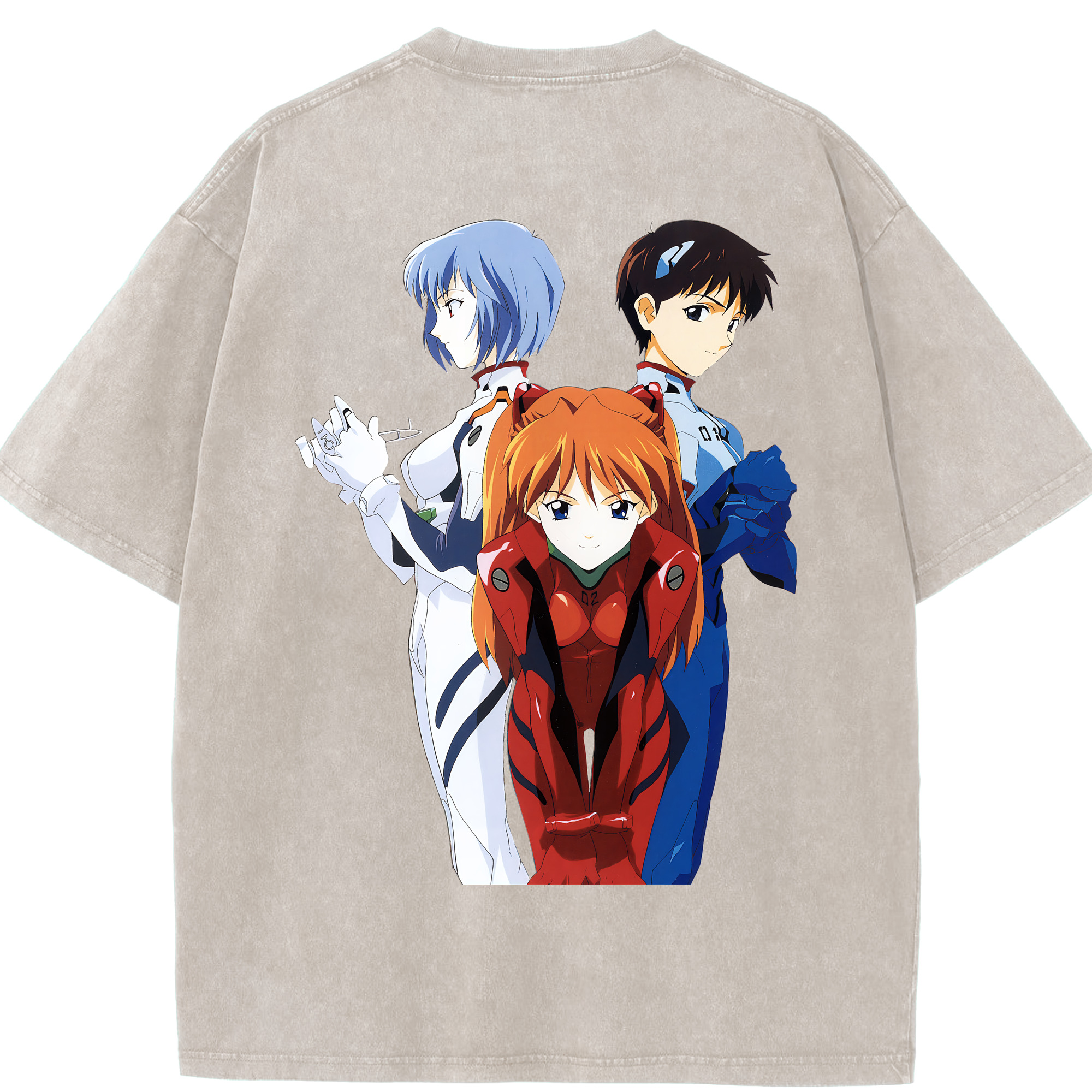 （画像用） EVA 新世紀エヴァンゲリオン 綿100% ヴィンテージ風 半袖Tシャツ（背面プリント）