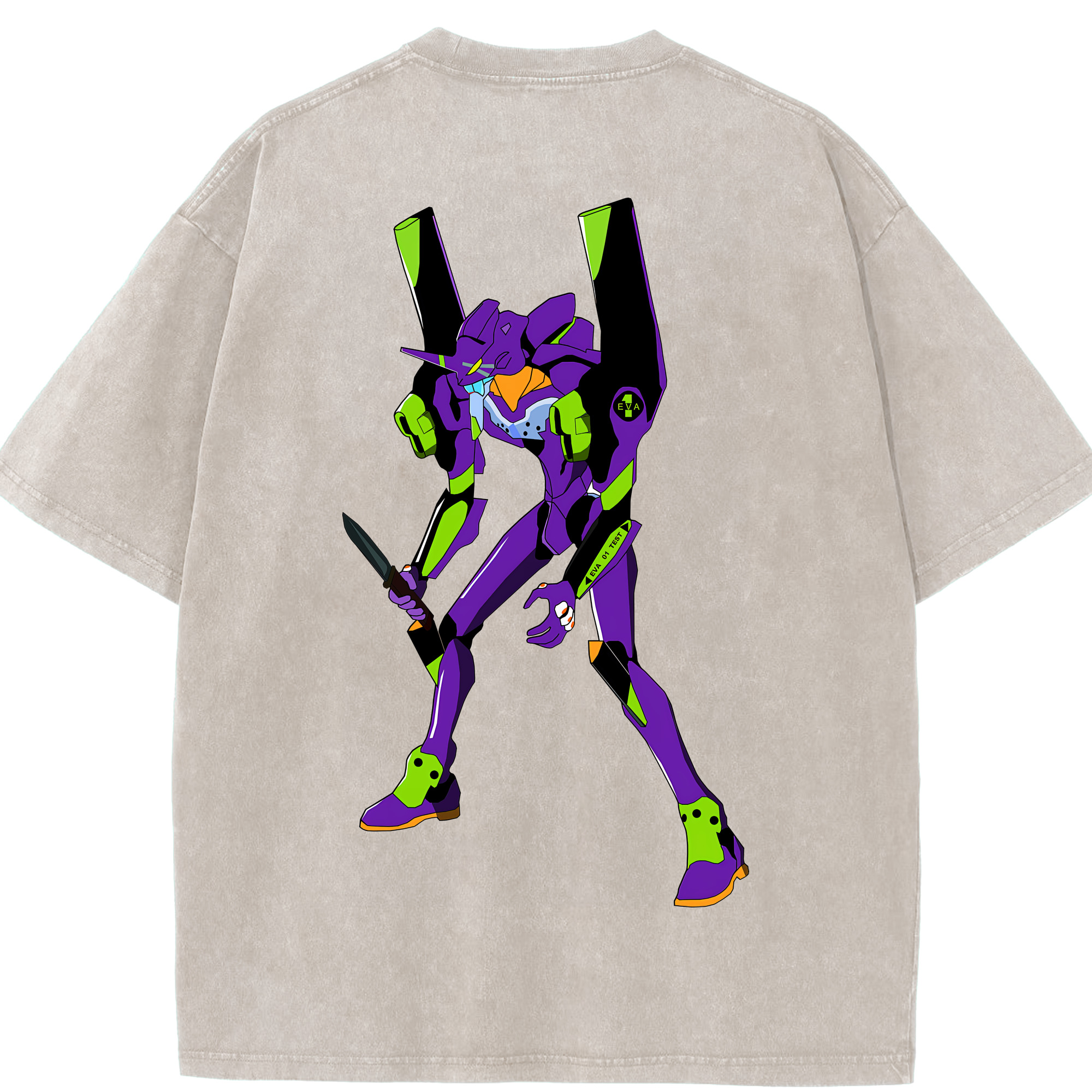 （画像用） EVA 新世紀エヴァンゲリオン 綿100% ヴィンテージ風 半袖Tシャツ（背面プリント）