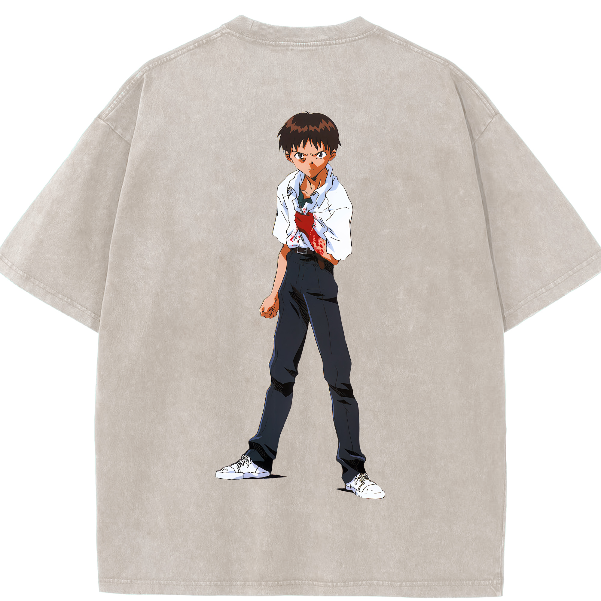 （画像用） EVA 新世紀エヴァンゲリオン 綿100% ヴィンテージ風 半袖Tシャツ（背面プリント）