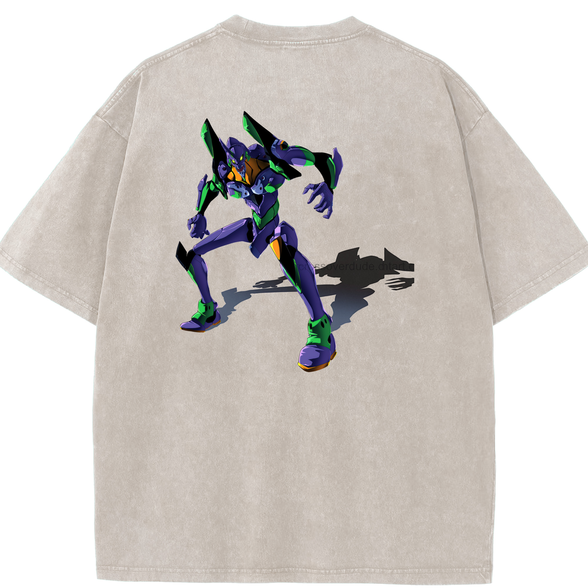 （画像用） EVA 新世紀エヴァンゲリオン 綿100% ヴィンテージ風 半袖Tシャツ（背面プリント）