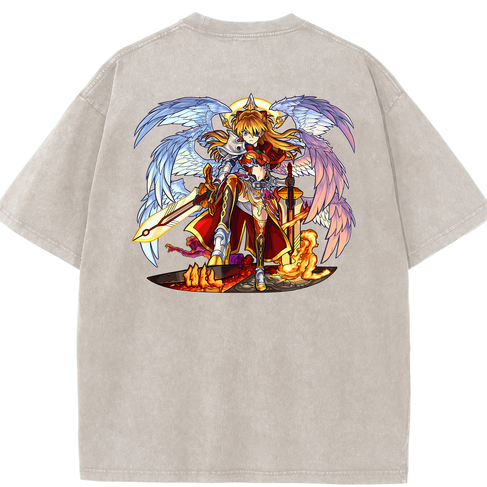 （画像用） EVA 新世紀エヴァンゲリオン 綿100% ヴィンテージ風 半袖Tシャツ（背面プリント）