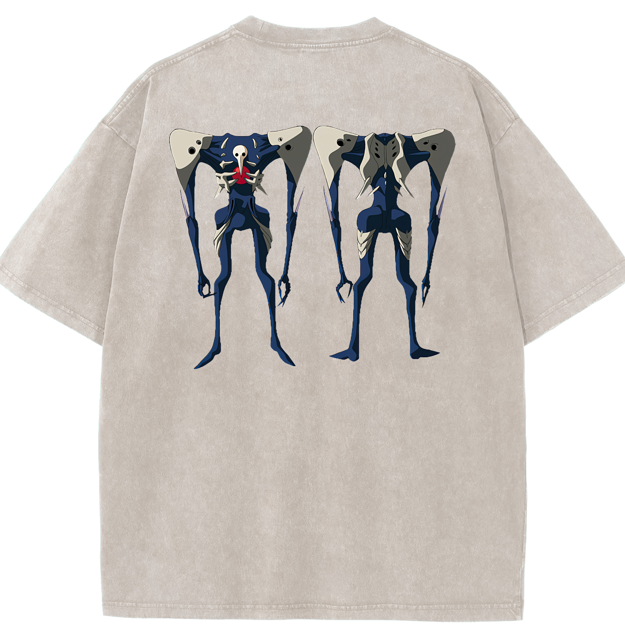 （画像用） EVA 新世紀エヴァンゲリオン 綿100% ヴィンテージ風 半袖Tシャツ（背面プリント）