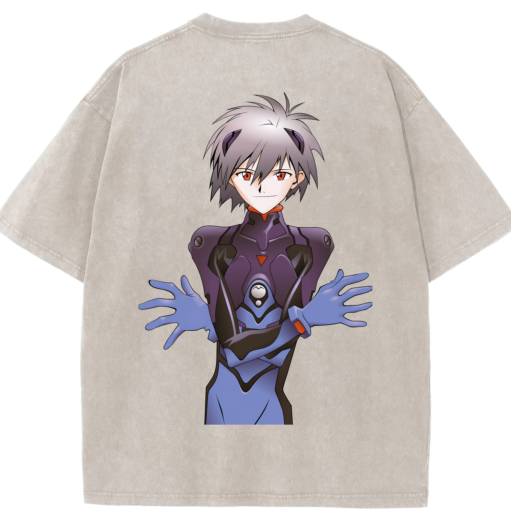 （画像用） EVA 新世紀エヴァンゲリオン 綿100% ヴィンテージ風 半袖Tシャツ（背面プリント）