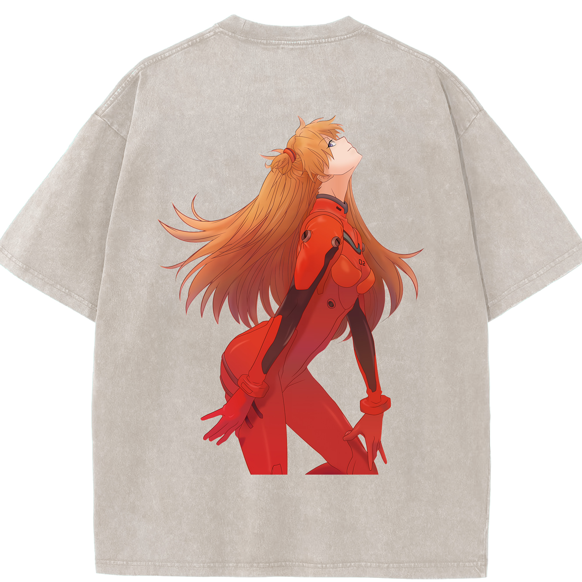 （画像用） EVA 新世紀エヴァンゲリオン 綿100% ヴィンテージ風 半袖Tシャツ（背面プリント）