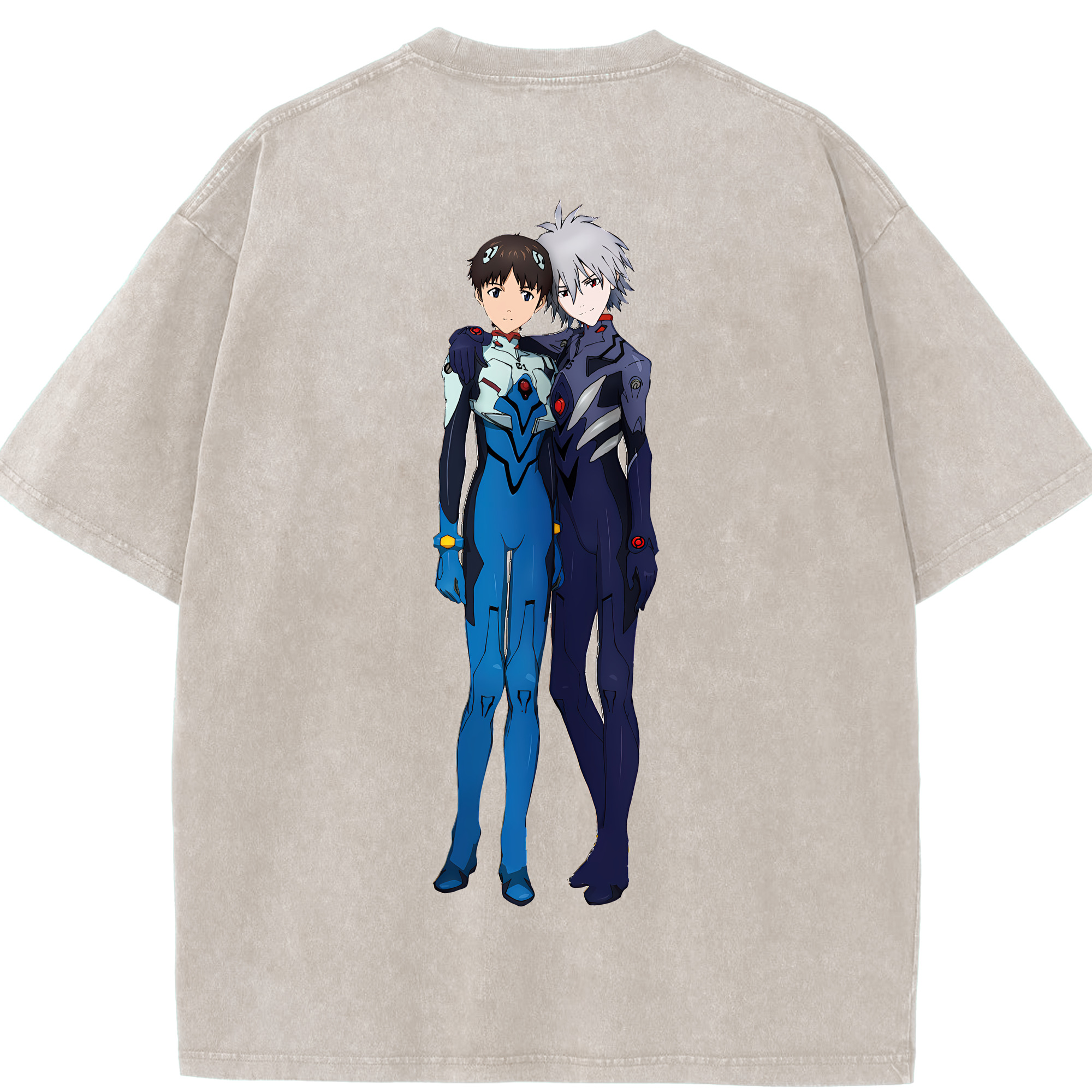 （画像用） EVA 新世紀エヴァンゲリオン 綿100% ヴィンテージ風 半袖Tシャツ（背面プリント）