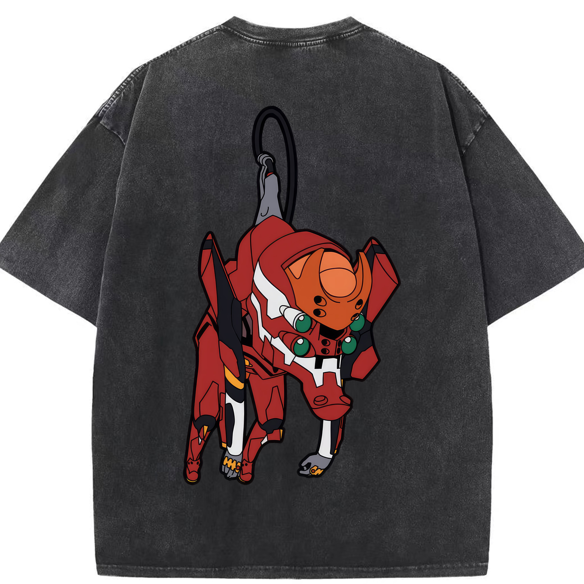 （画像用） EVA 新世紀エヴァンゲリオン 綿100% ヴィンテージ風 半袖Tシャツ（背面プリント）