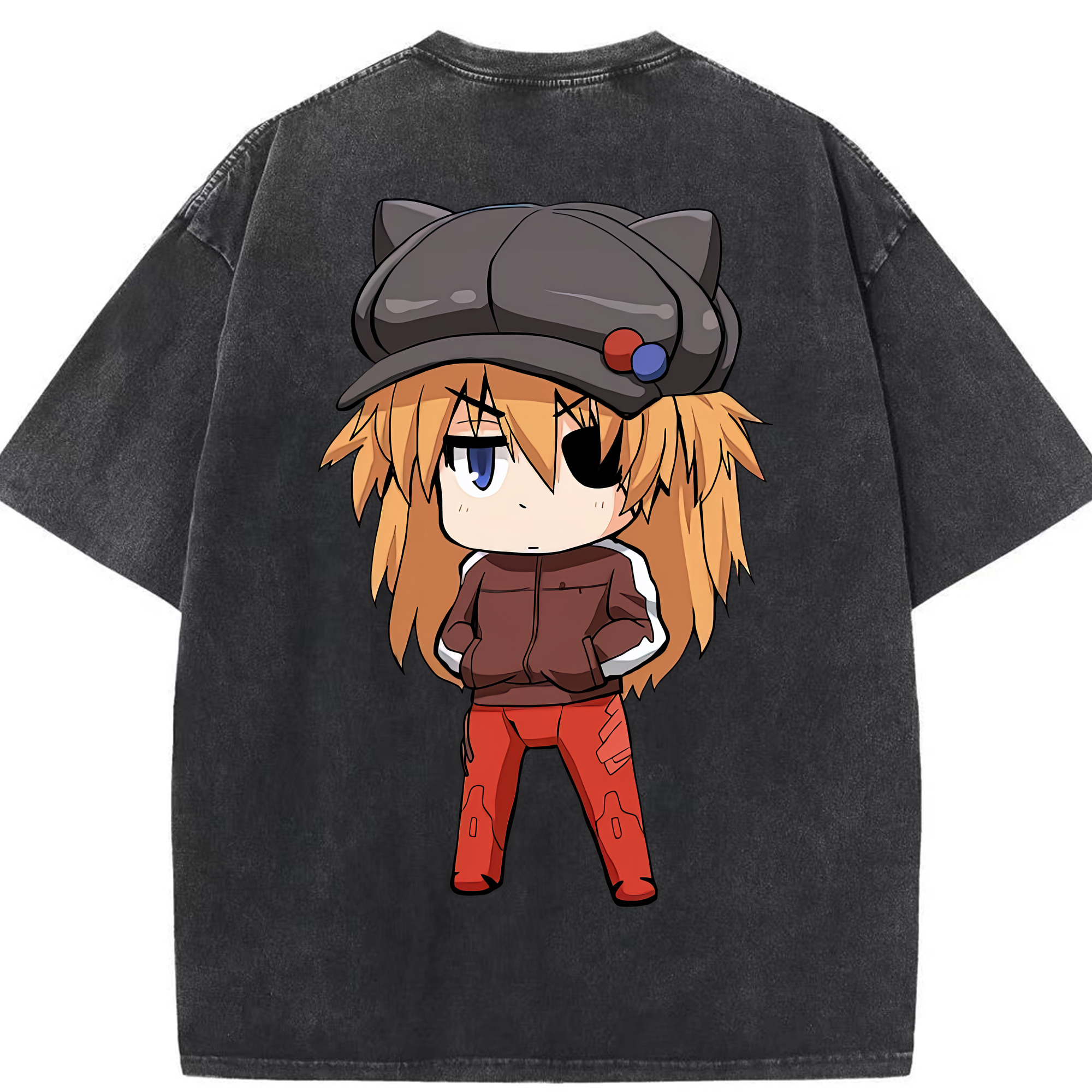 （画像用） EVA 新世紀エヴァンゲリオン 綿100% ヴィンテージ風 半袖Tシャツ（背面プリント）