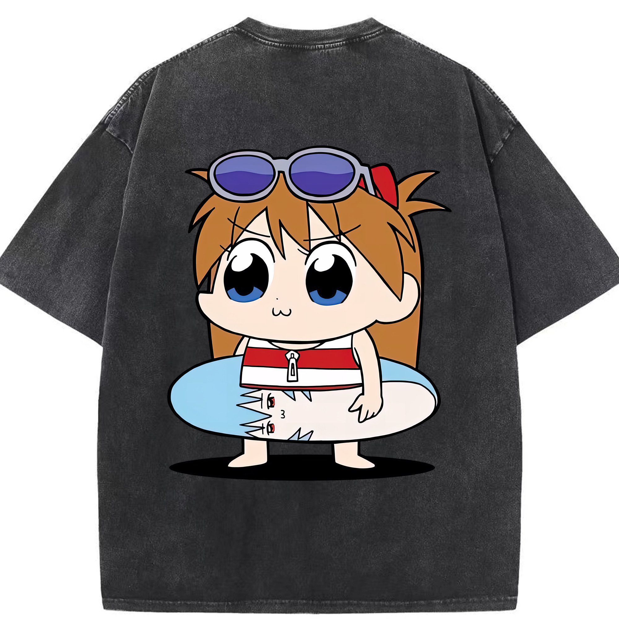 （画像用） EVA 新世紀エヴァンゲリオン 綿100% ヴィンテージ風 半袖Tシャツ（背面プリント）
