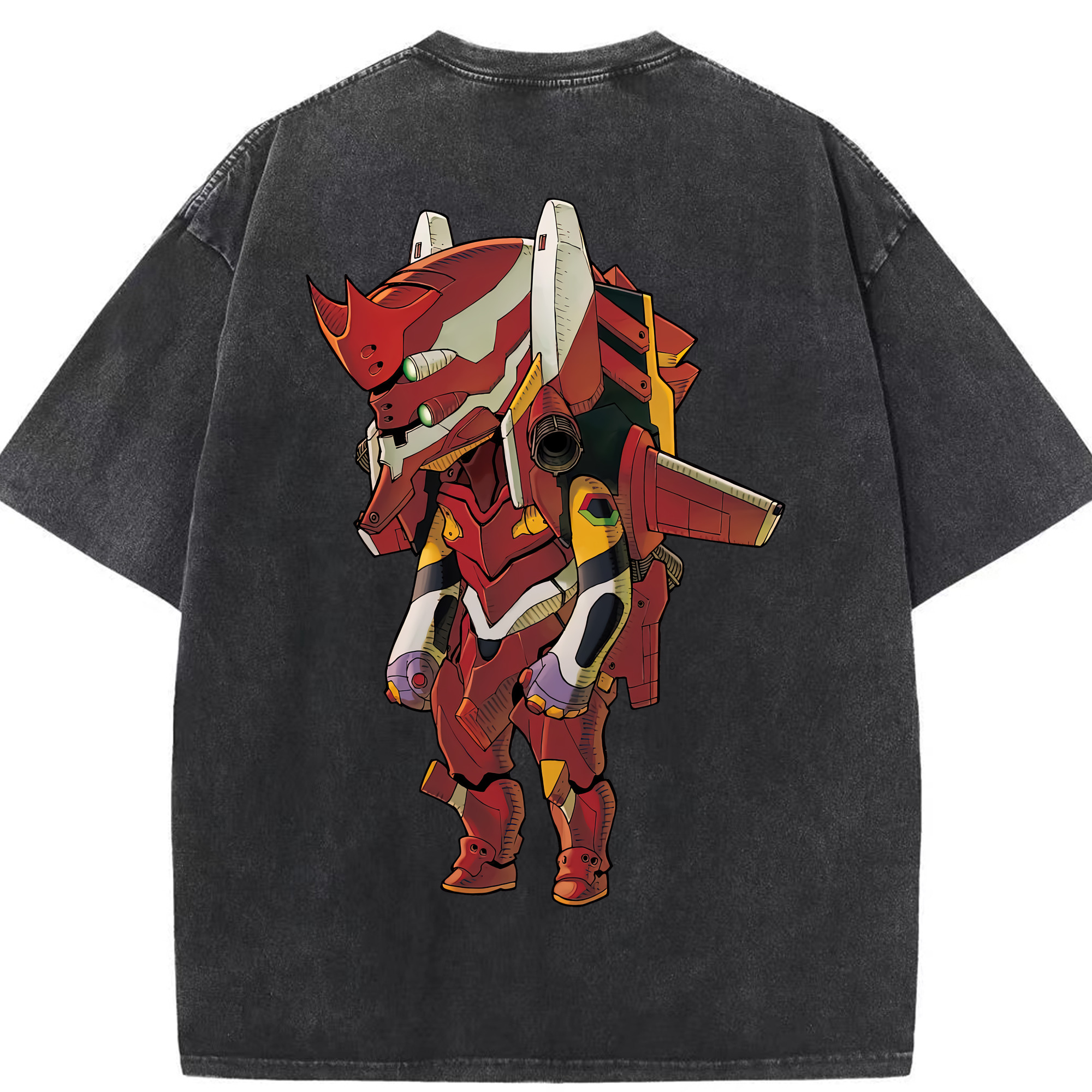 （画像用） EVA 新世紀エヴァンゲリオン 綿100% ヴィンテージ風 半袖Tシャツ（背面プリント）
