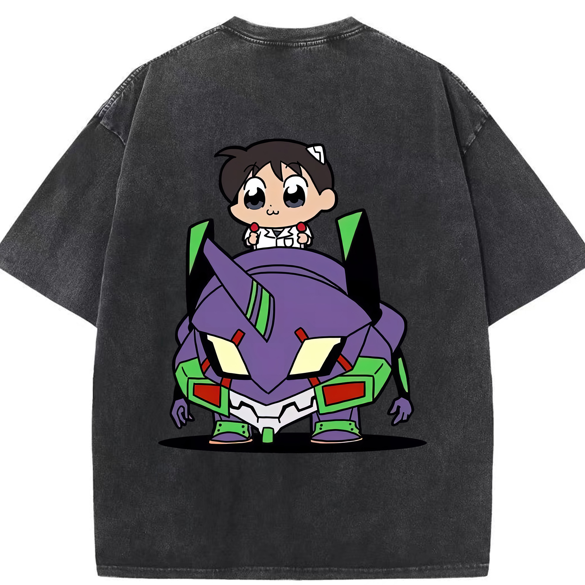 （画像用） EVA 新世紀エヴァンゲリオン 綿100% ヴィンテージ風 半袖Tシャツ（背面プリント）