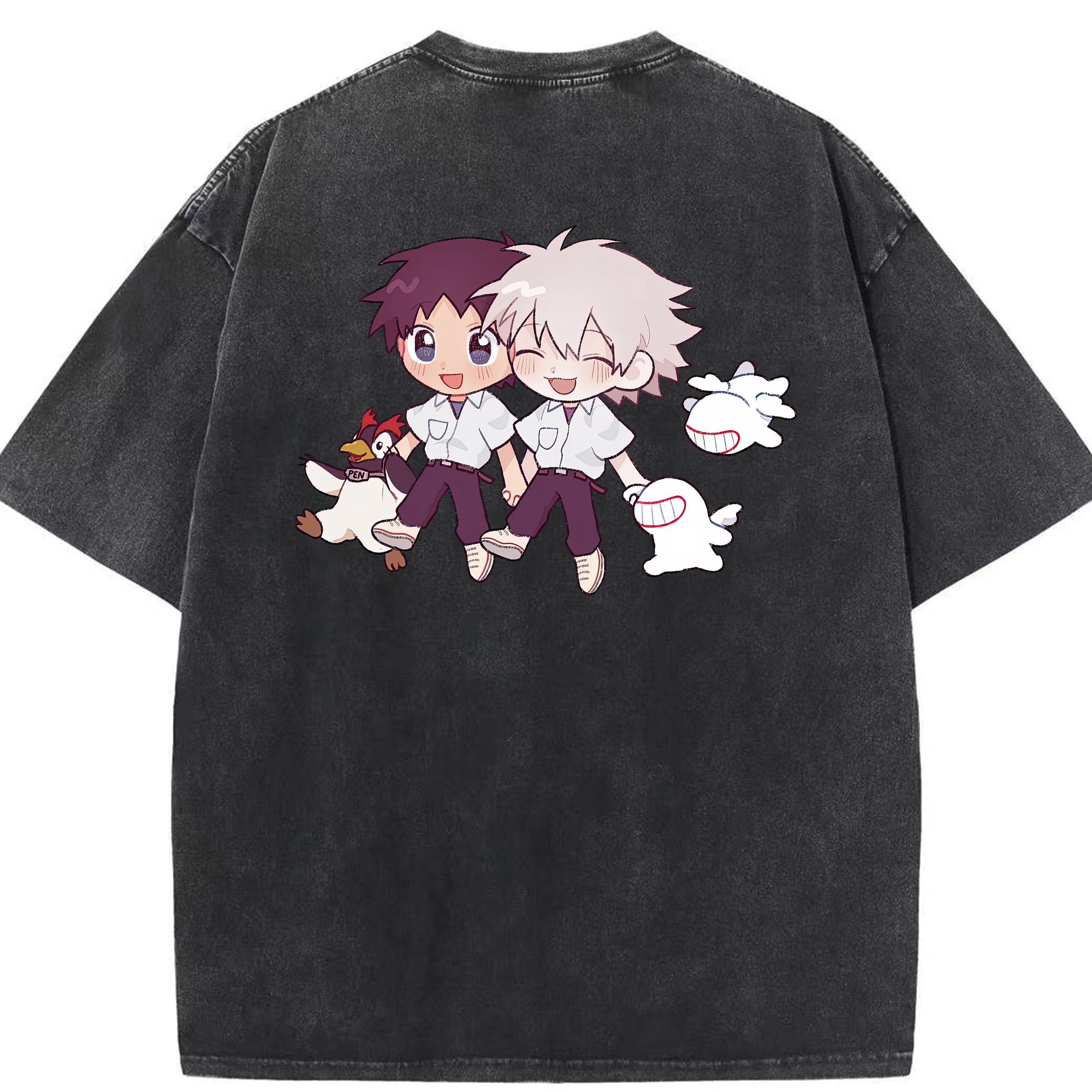 （画像用） EVA 新世紀エヴァンゲリオン 綿100% ヴィンテージ風 半袖Tシャツ（背面プリント）