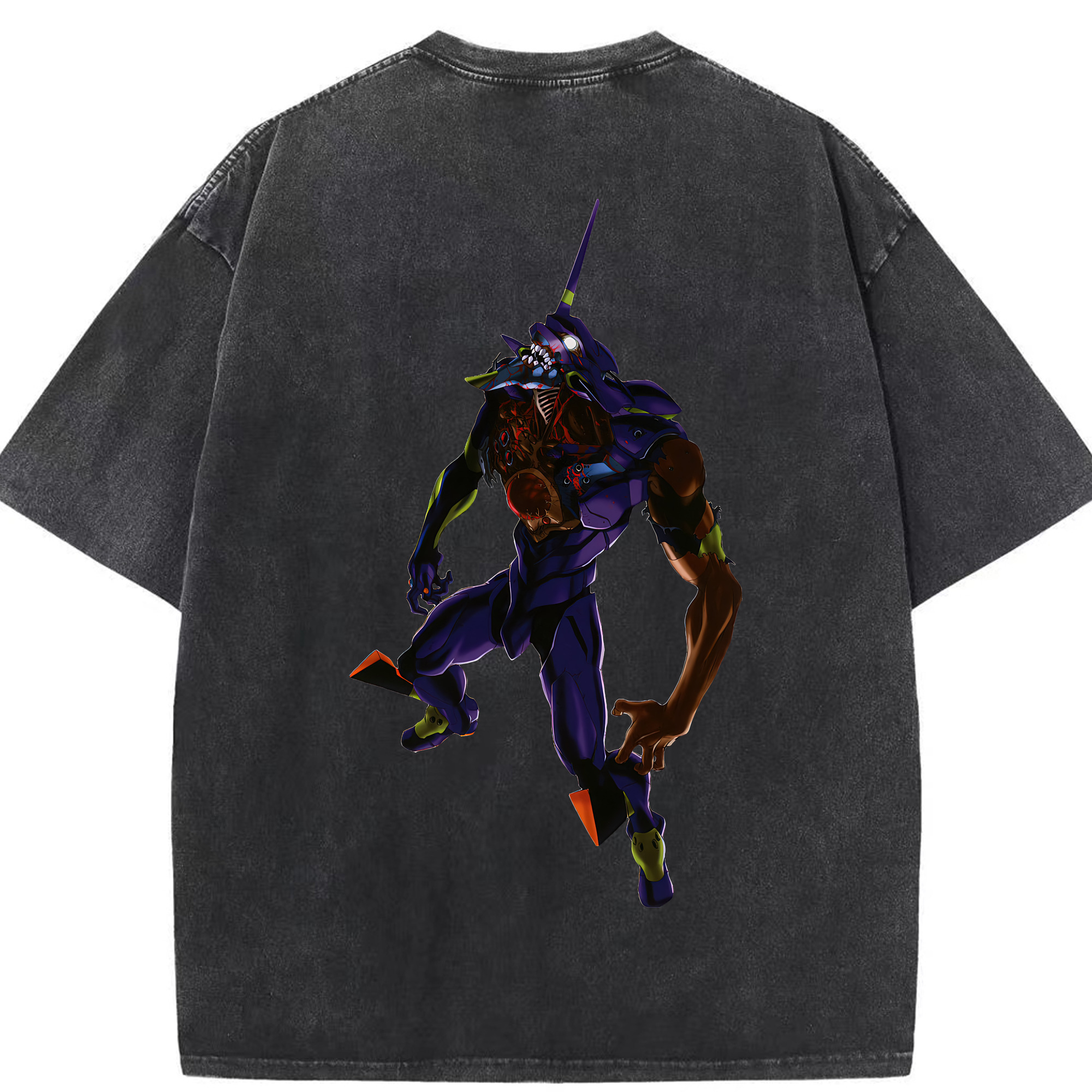 （画像用） EVA 新世紀エヴァンゲリオン 綿100% ヴィンテージ風 半袖Tシャツ（背面プリント）