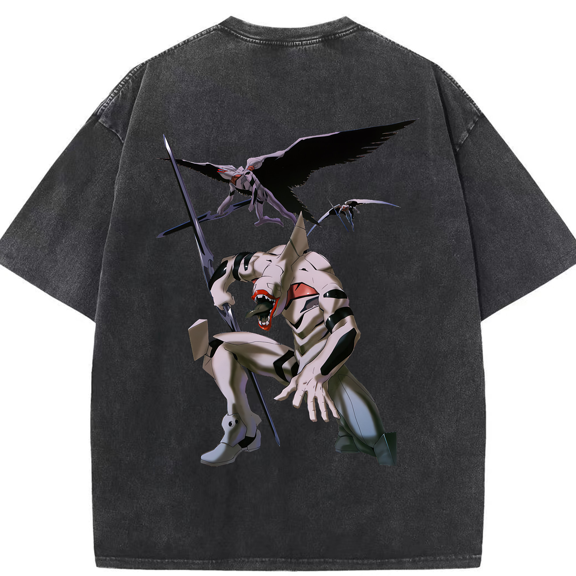 （画像用） EVA 新世紀エヴァンゲリオン 綿100% ヴィンテージ風 半袖Tシャツ（背面プリント）