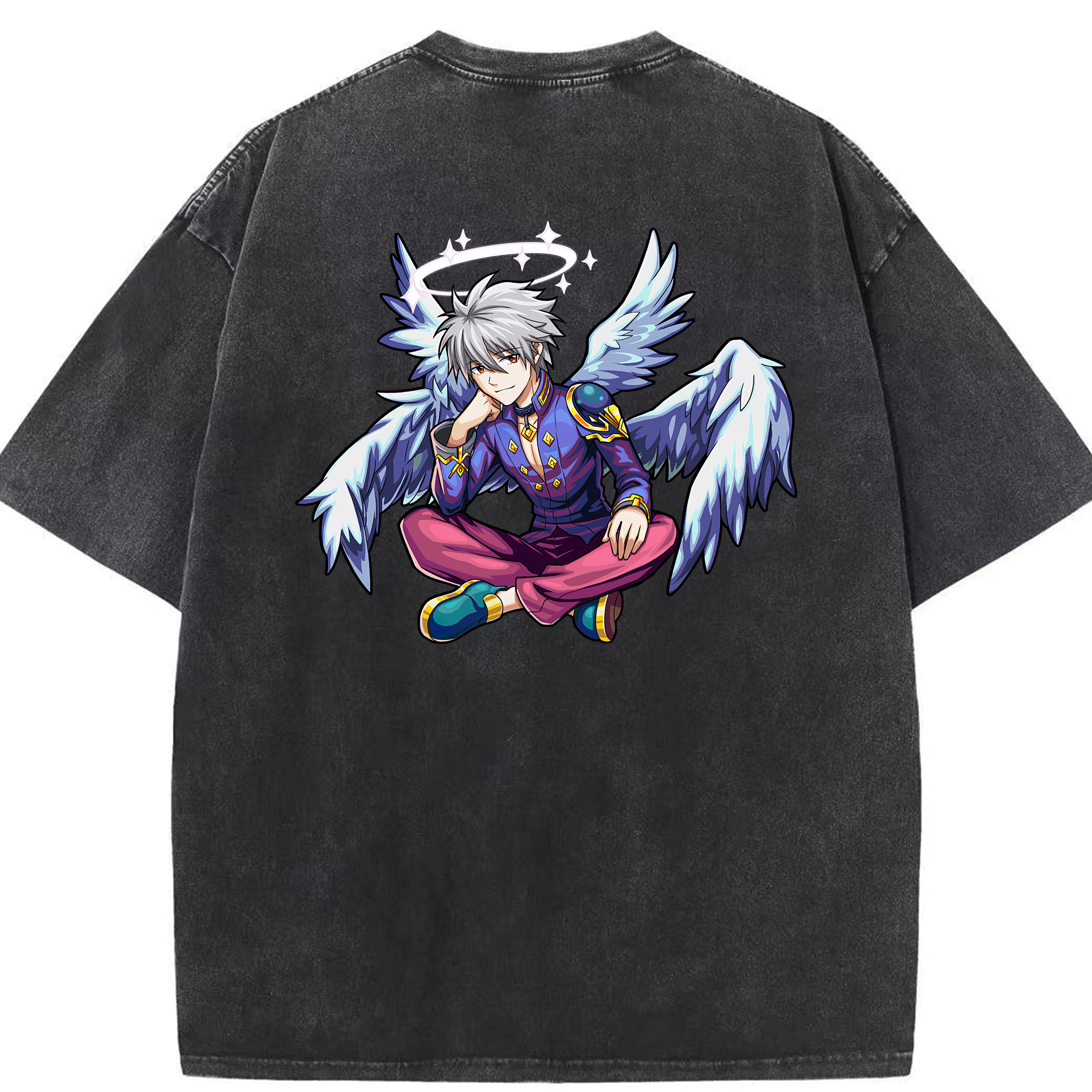 （画像用） EVA 新世紀エヴァンゲリオン 綿100% ヴィンテージ風 半袖Tシャツ（背面プリント）