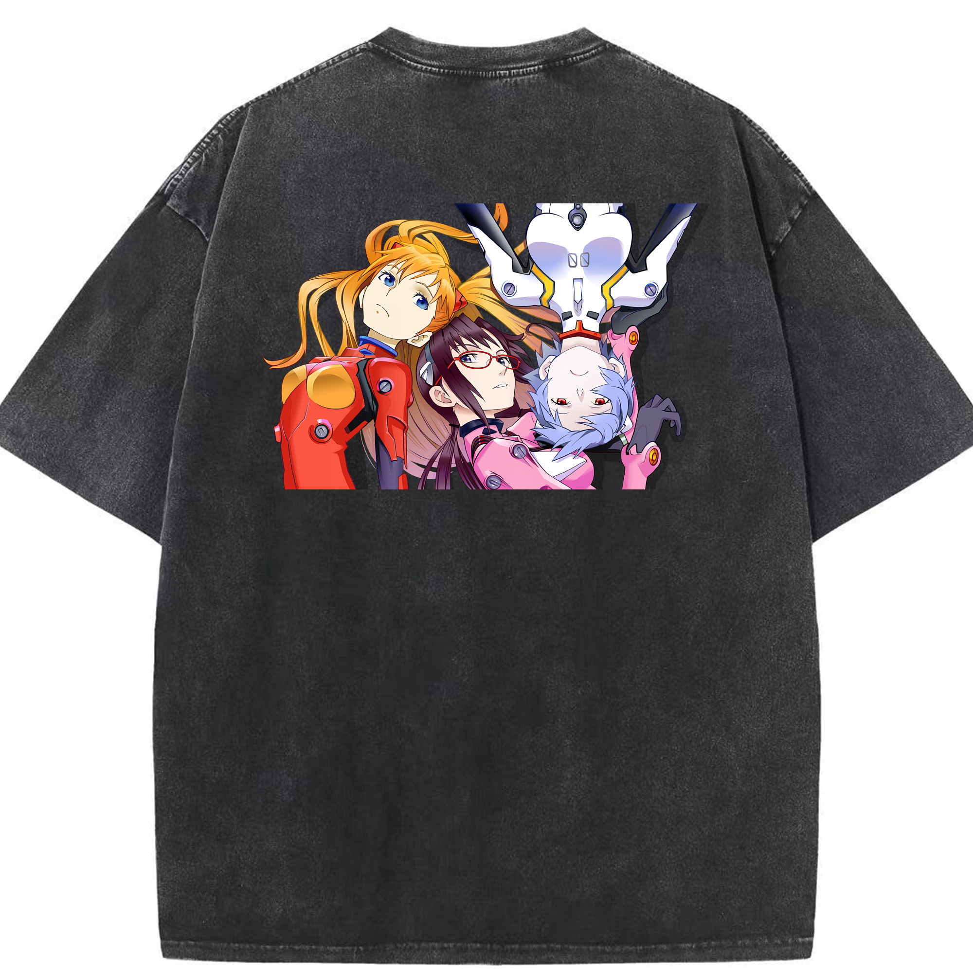 （画像用） EVA 新世紀エヴァンゲリオン 綿100% ヴィンテージ風 半袖Tシャツ（背面プリント）