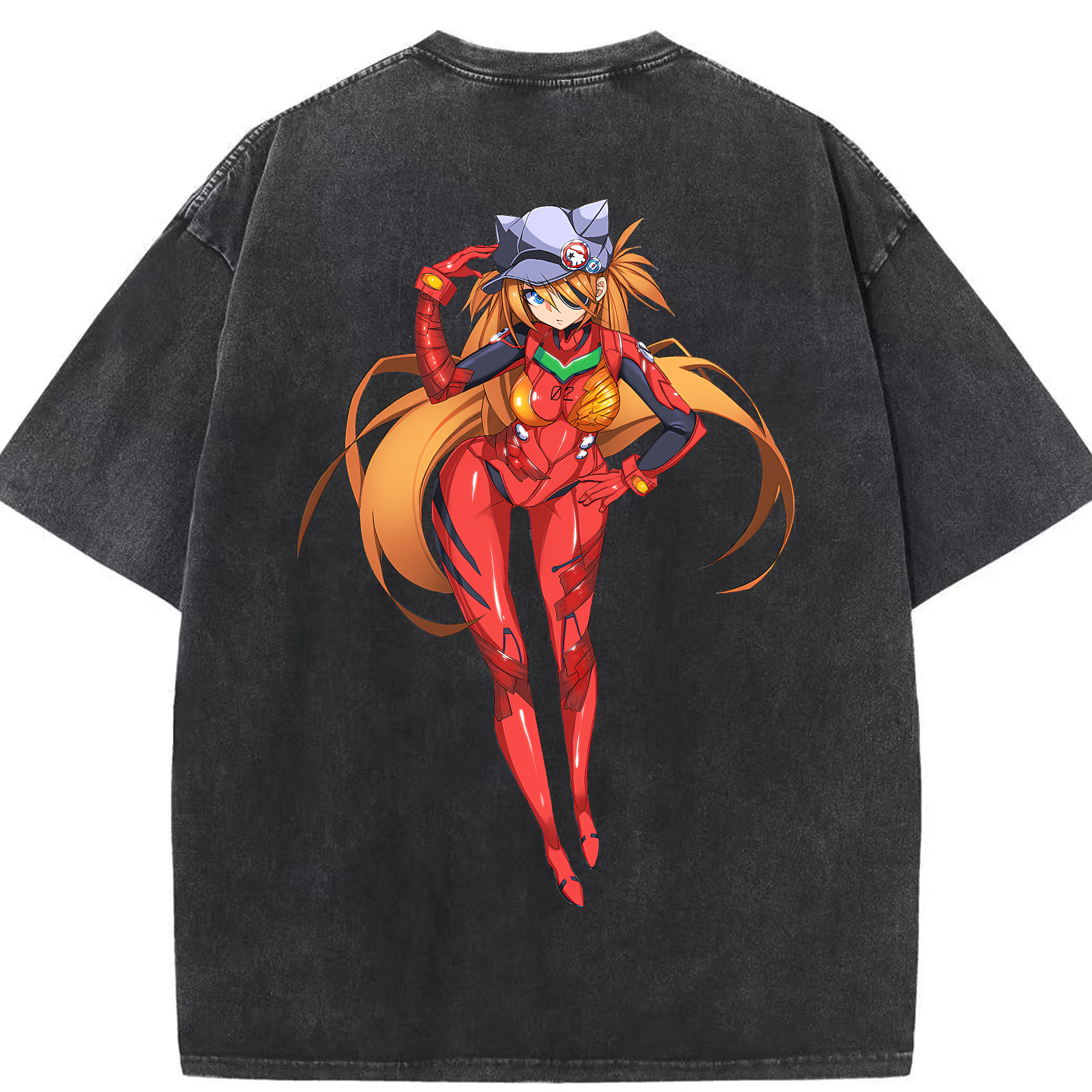 （画像用） EVA 新世紀エヴァンゲリオン 綿100% ヴィンテージ風 半袖Tシャツ（背面プリント）